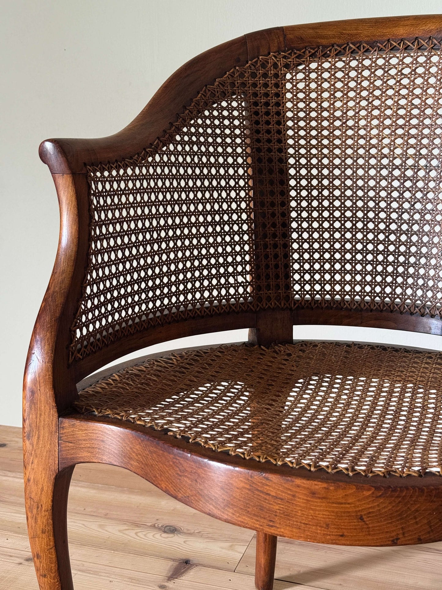 French beech rattan bergere chair