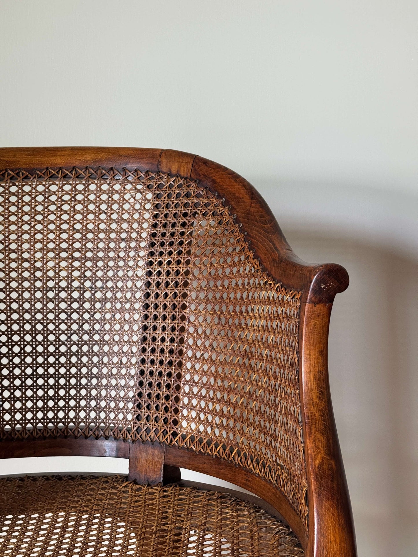French beech rattan bergere chair