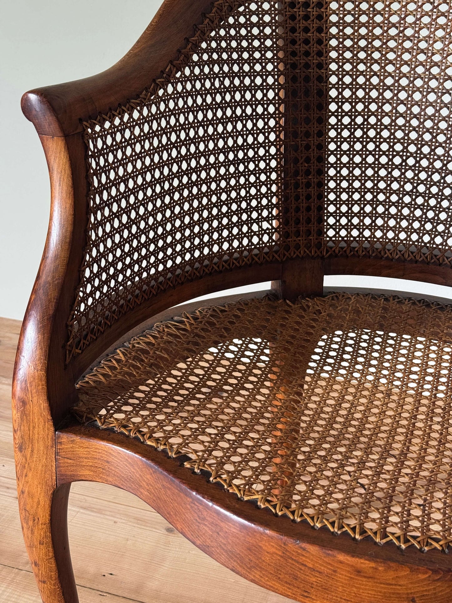 French beech rattan bergere chair