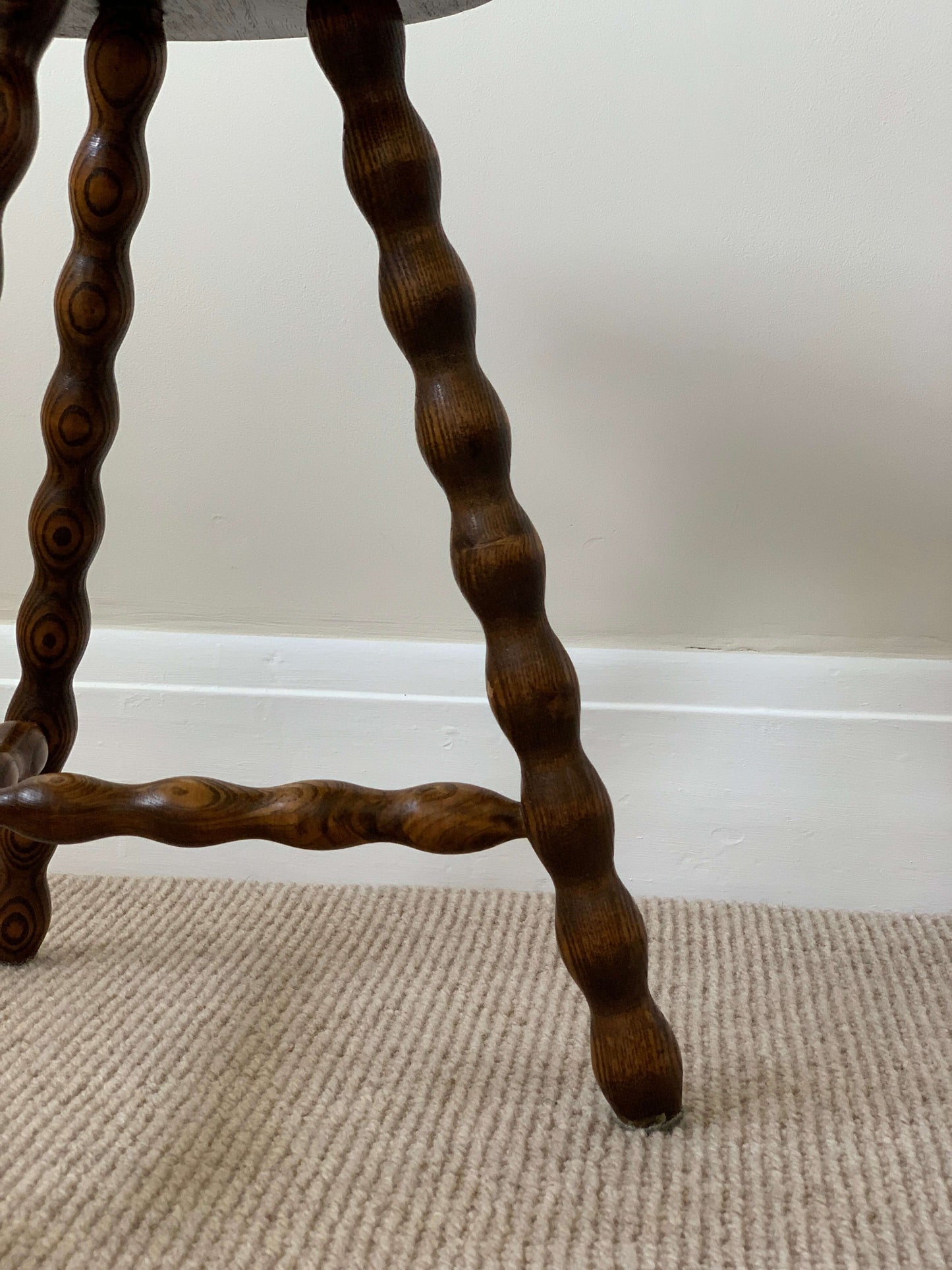 French antique bobbin stool