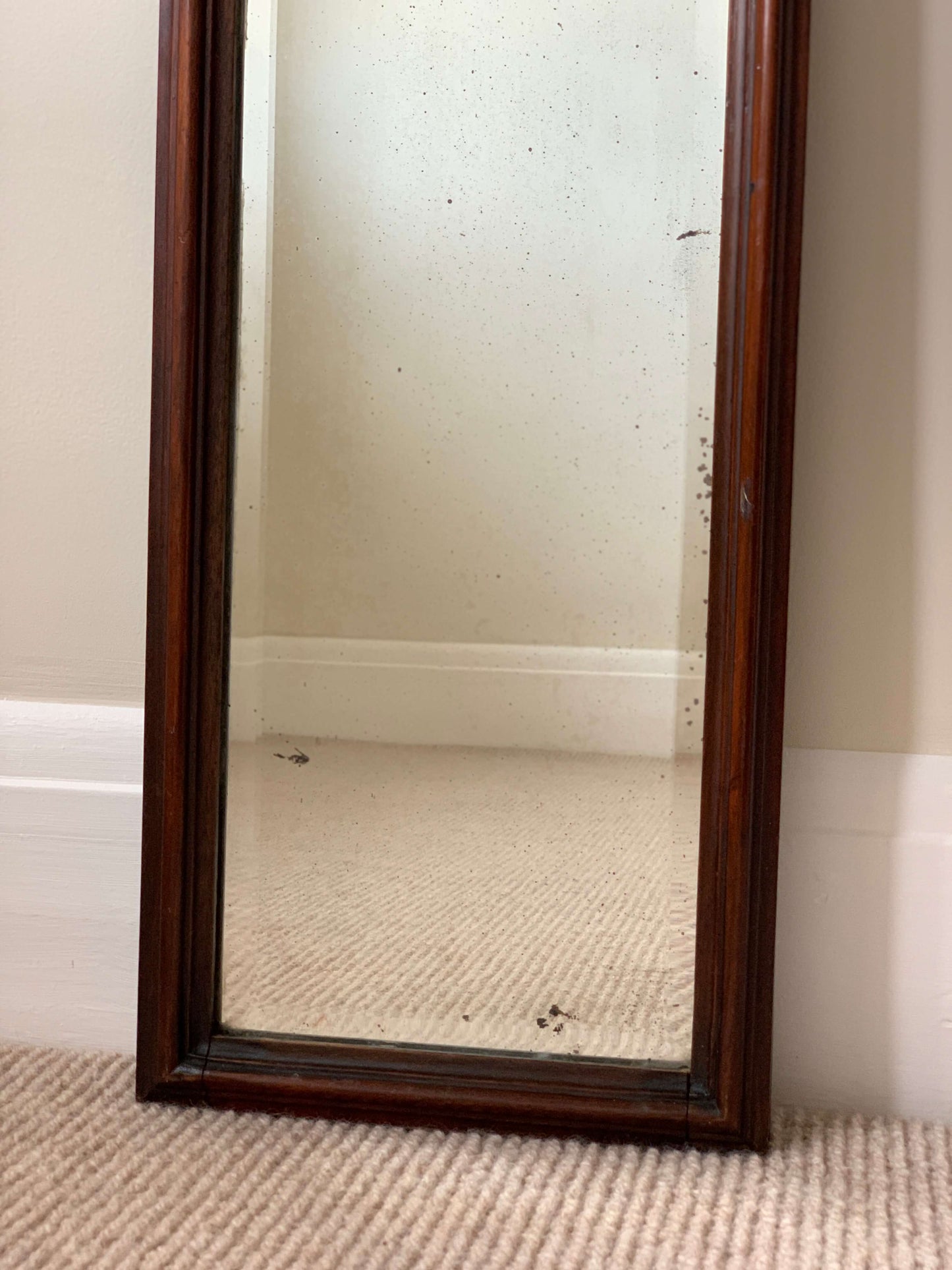 Victorian antique narrow wall mirror