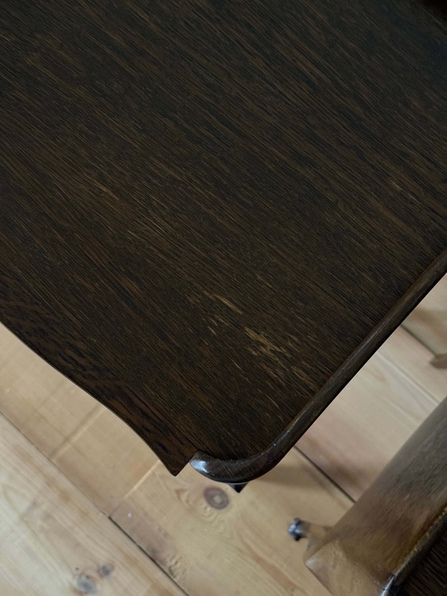 Pair of dark oak French vintage bedside tables