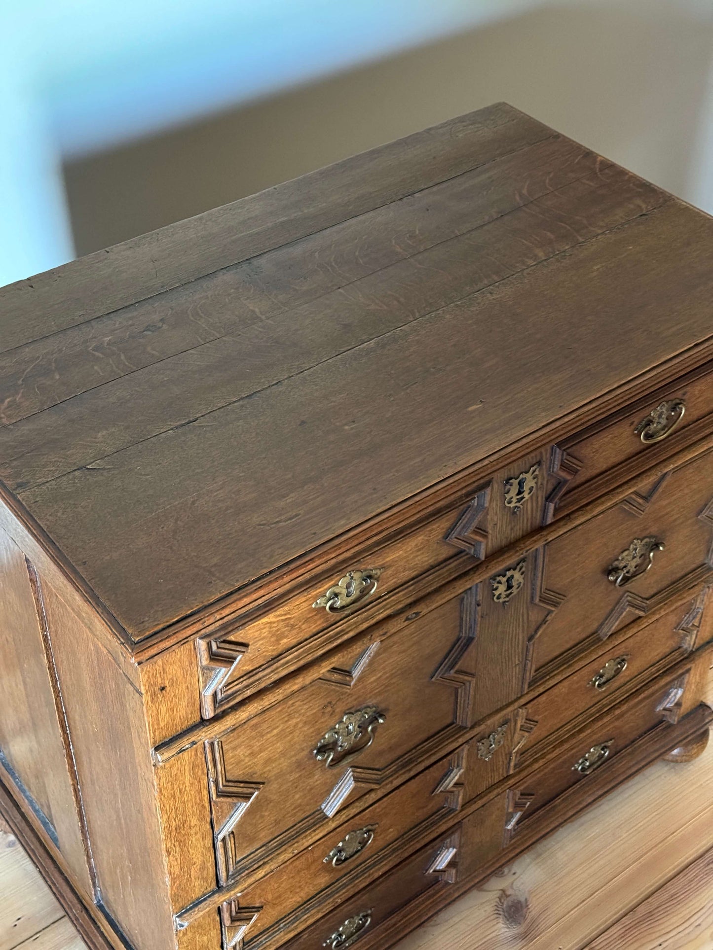 Charles II oak chest of drawers