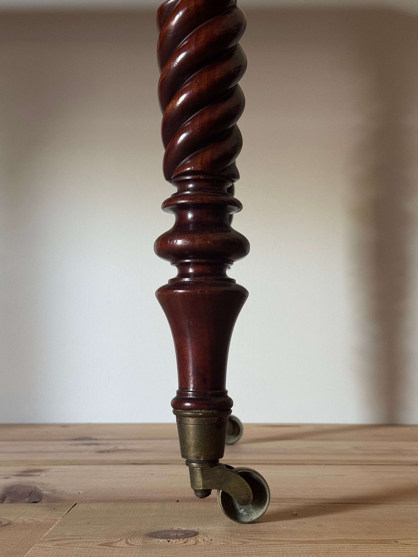Victorian mahogany console table raised on turned legs