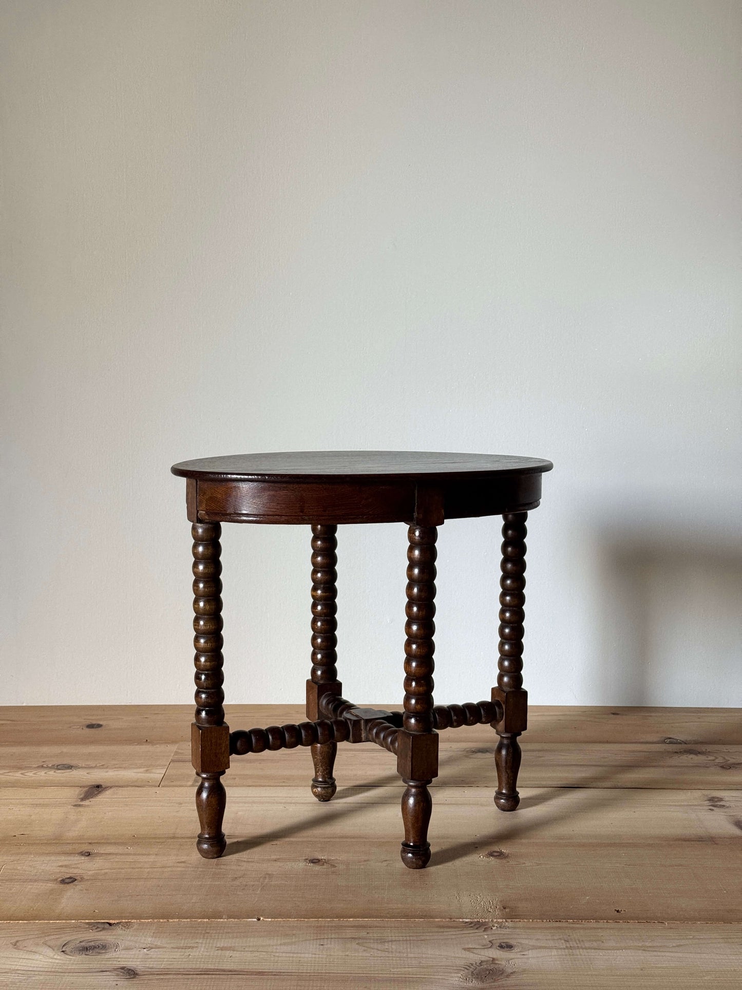 French vintage oval bobbin table