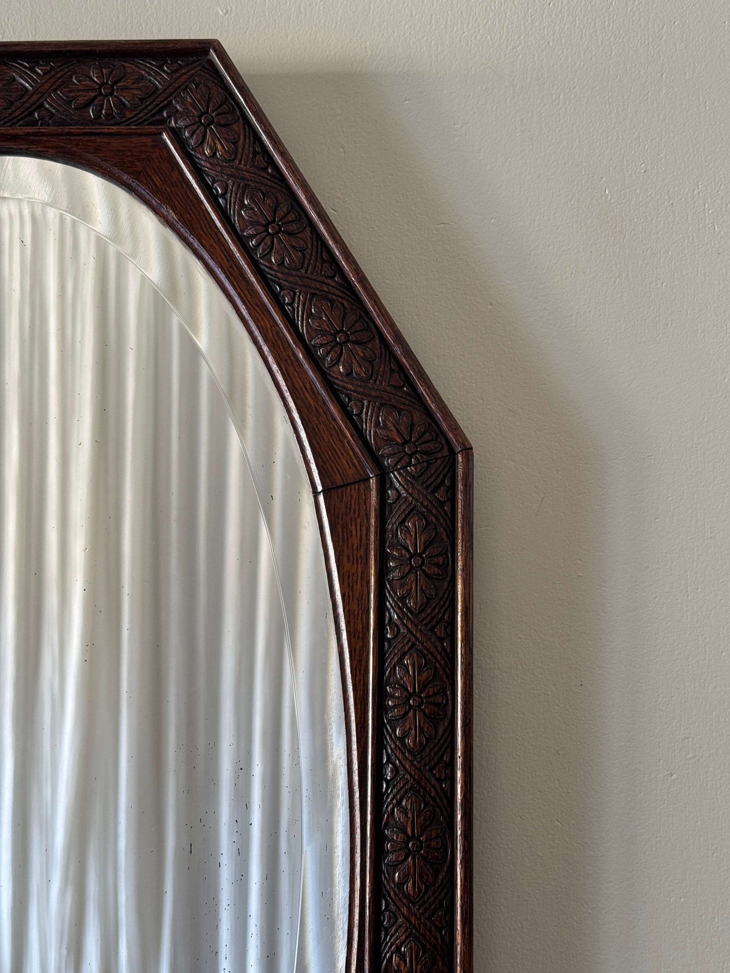 ON HOLD Hand-carved Victorian oak mirror