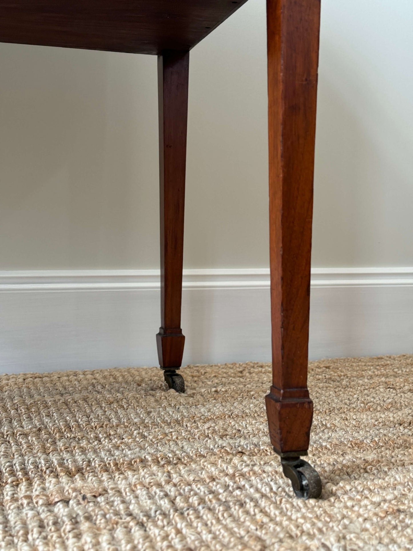 Antique regency style console table on casters