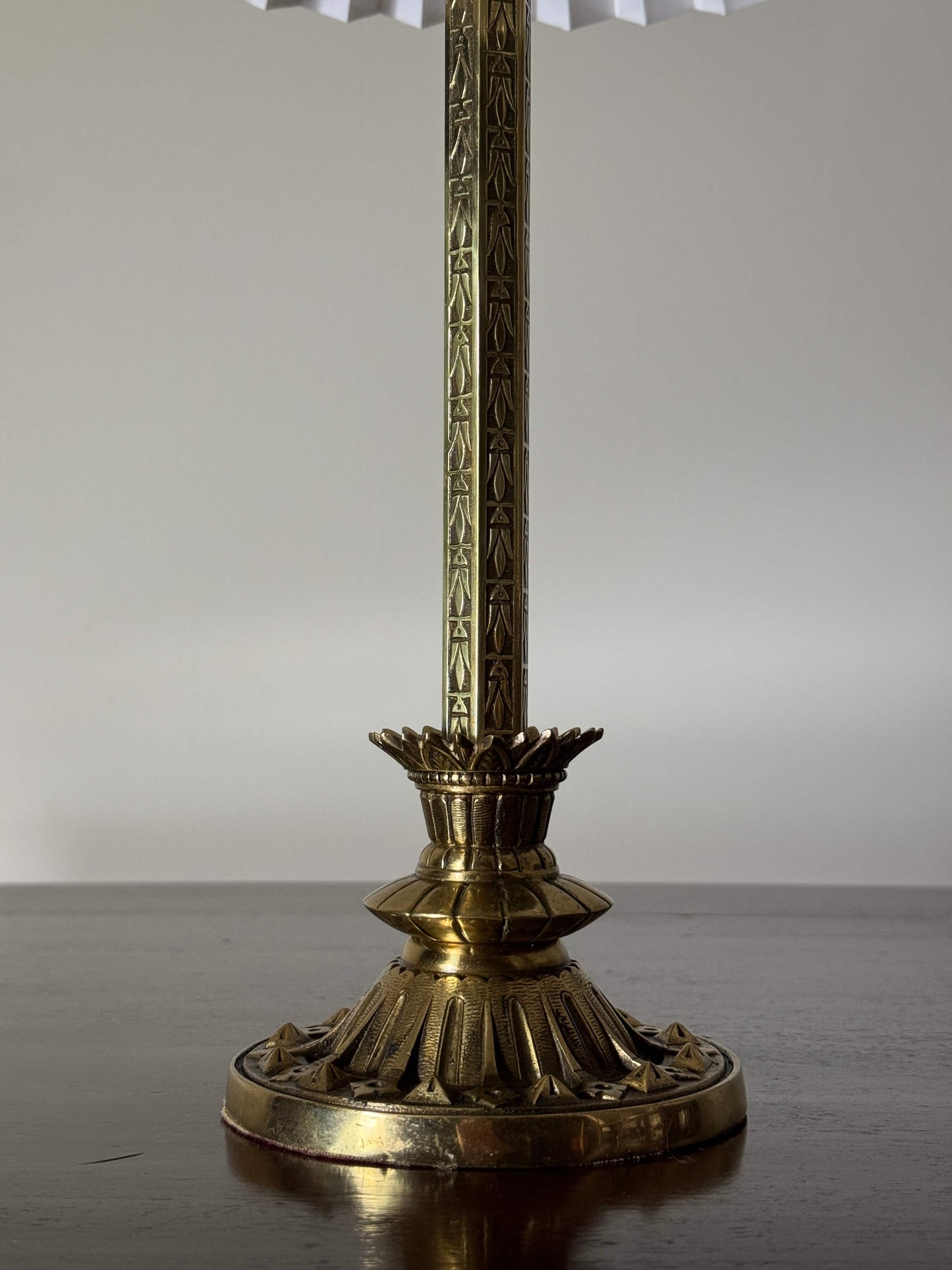 Art Nouveau brass lamp base