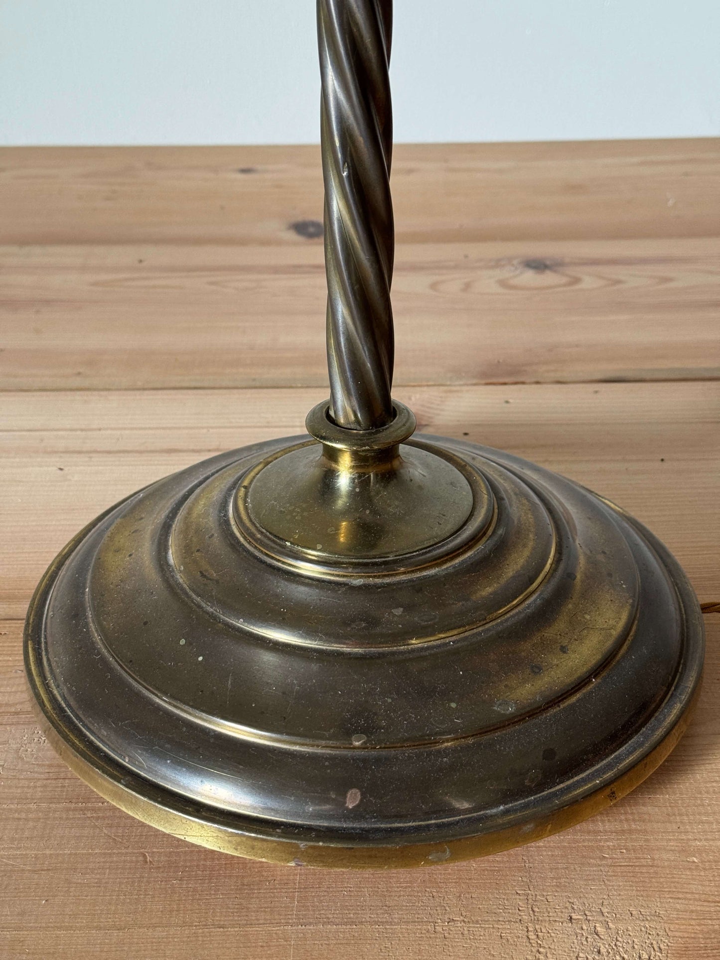 Mid-century brass twisted floor lamp