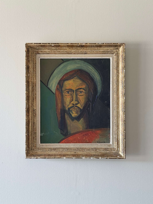 French mid-century framed man painting
