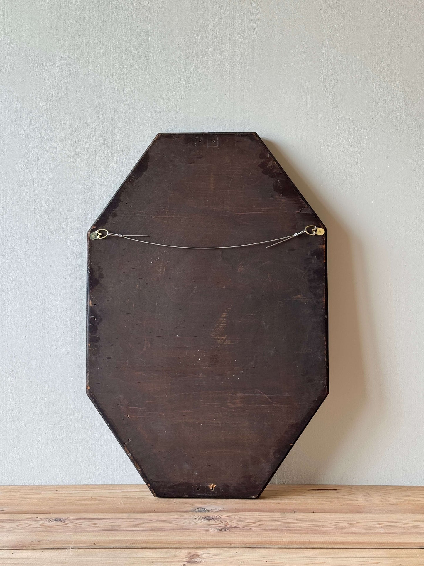 Victorian oak oval framed bobbin mirror