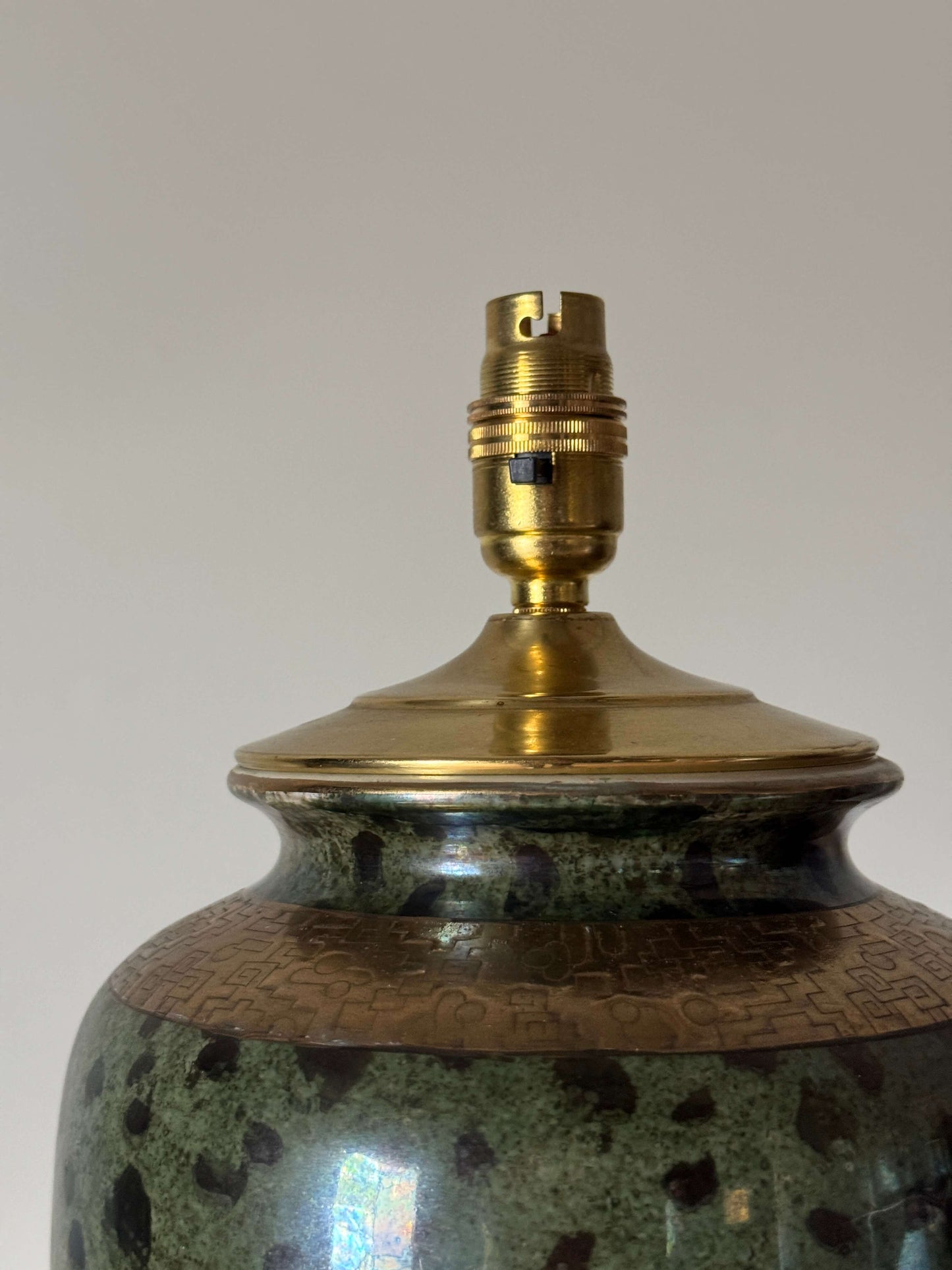 Large mid-century iridescent table lamp