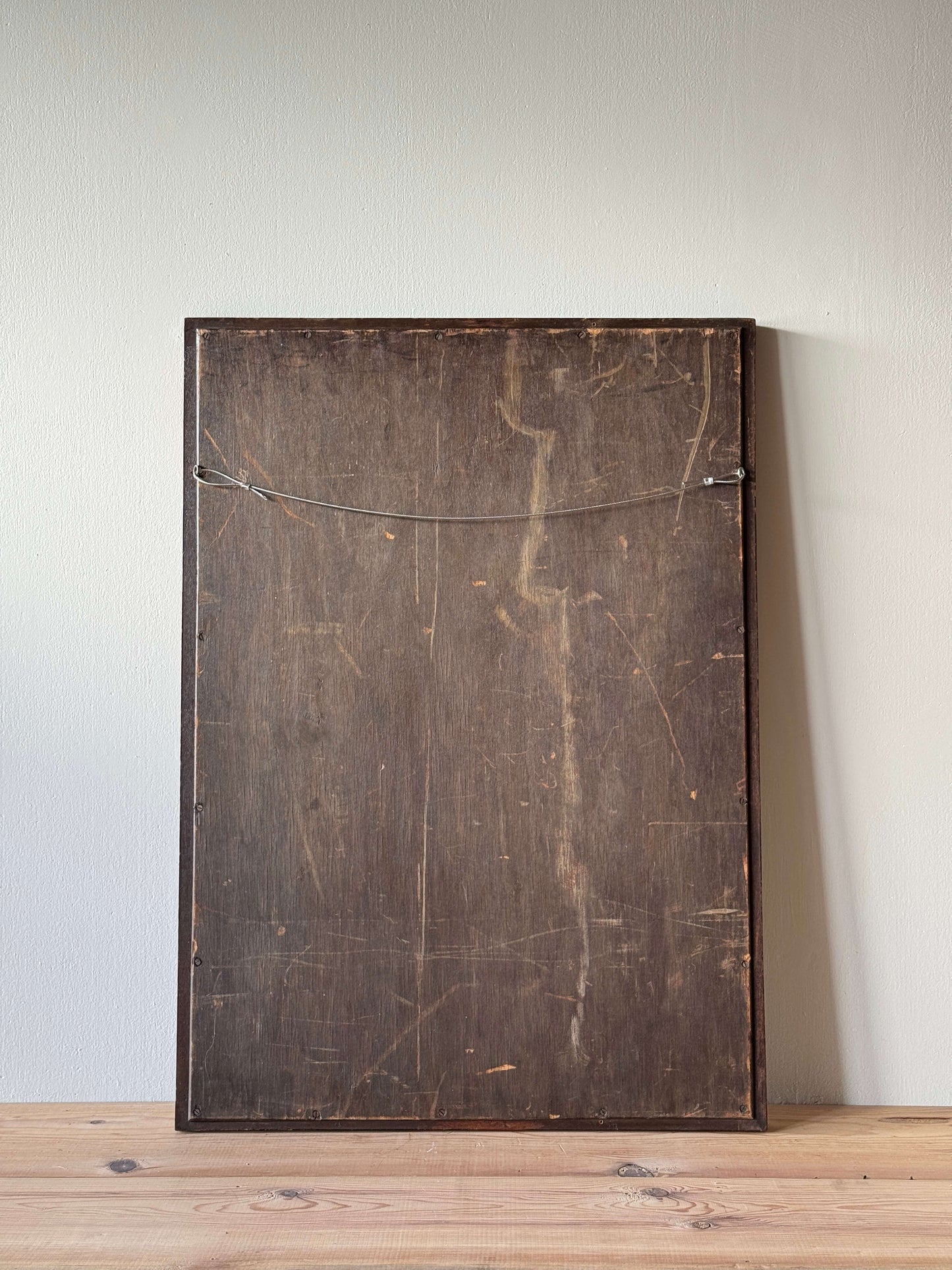 Antique mahogany cushion mirror