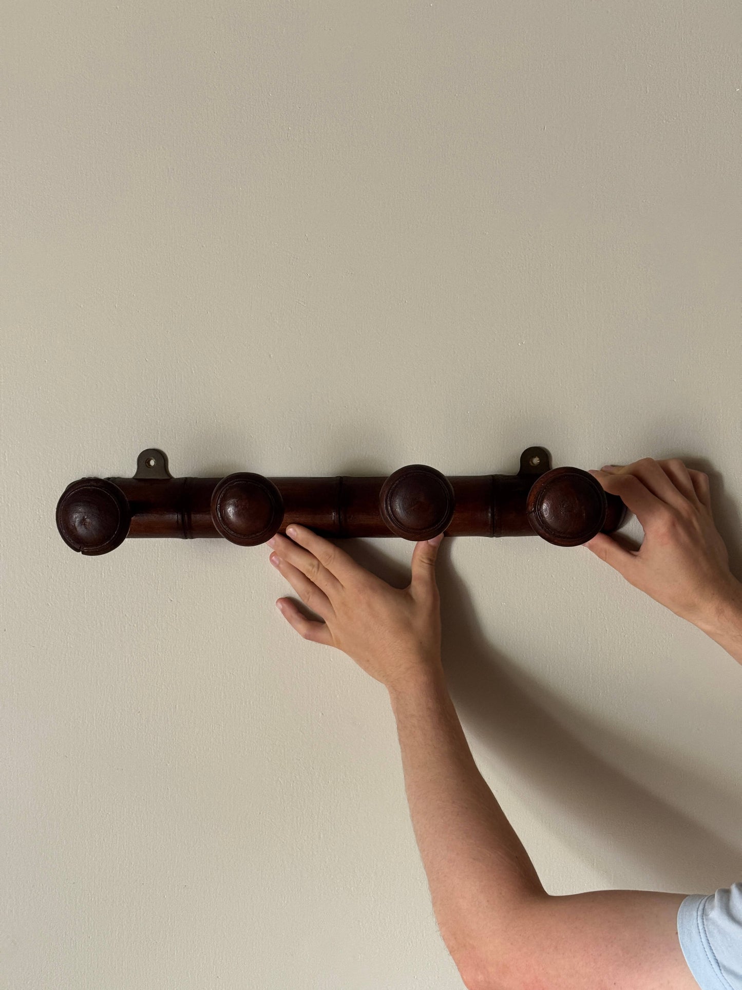 French mid-century faux bamboo coat hooks