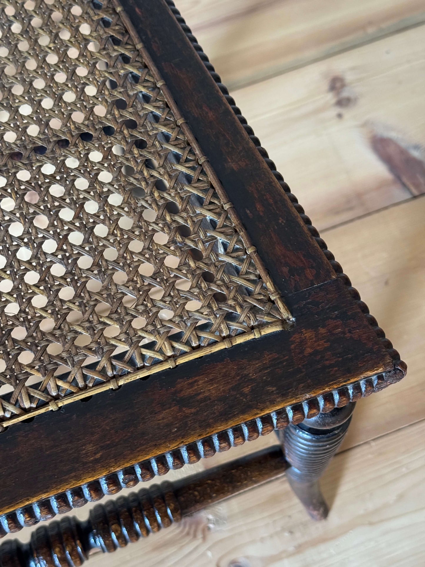 Victorian bobbin-turned cane chair