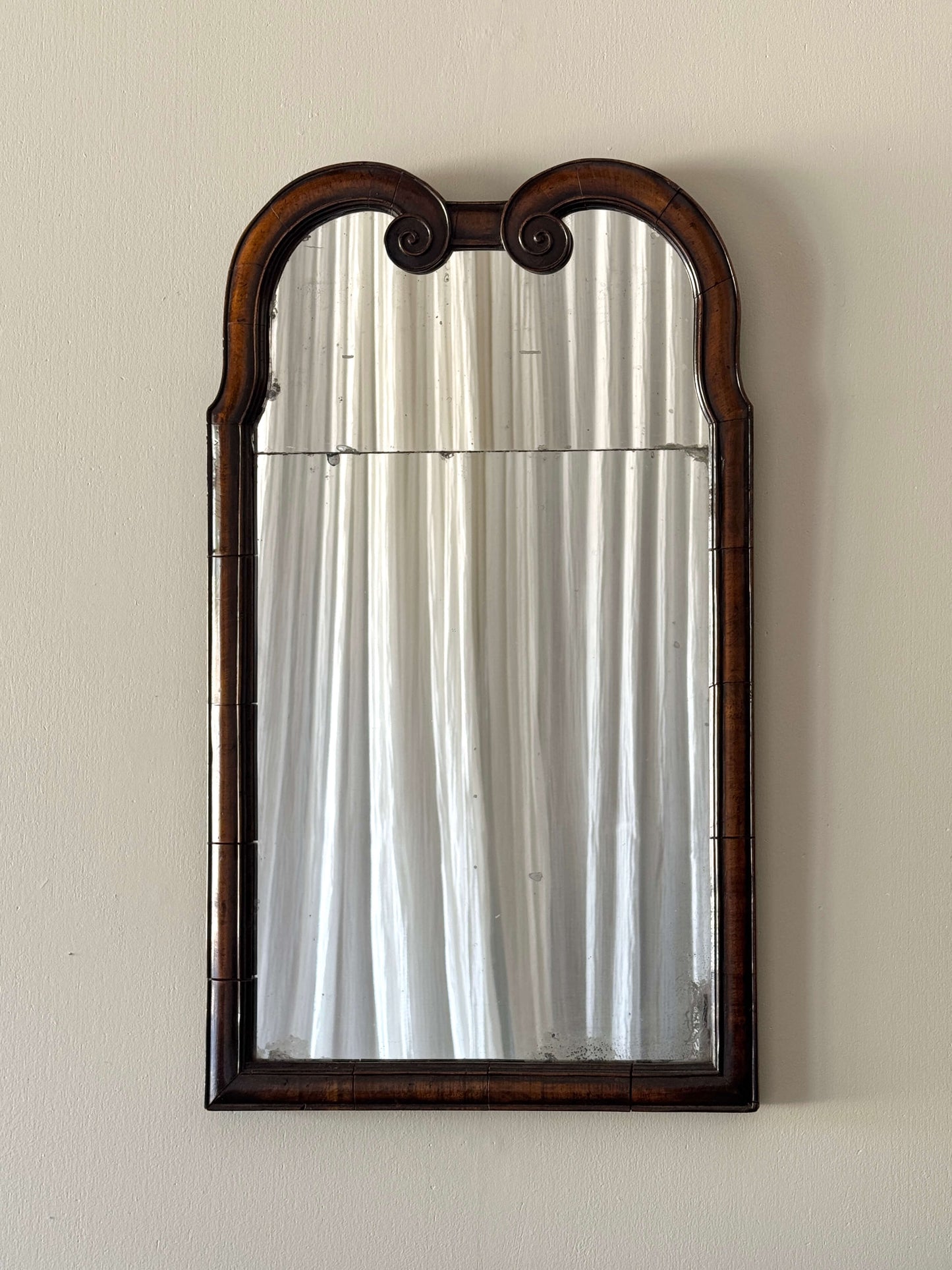 Georgian walnut cushion mirror