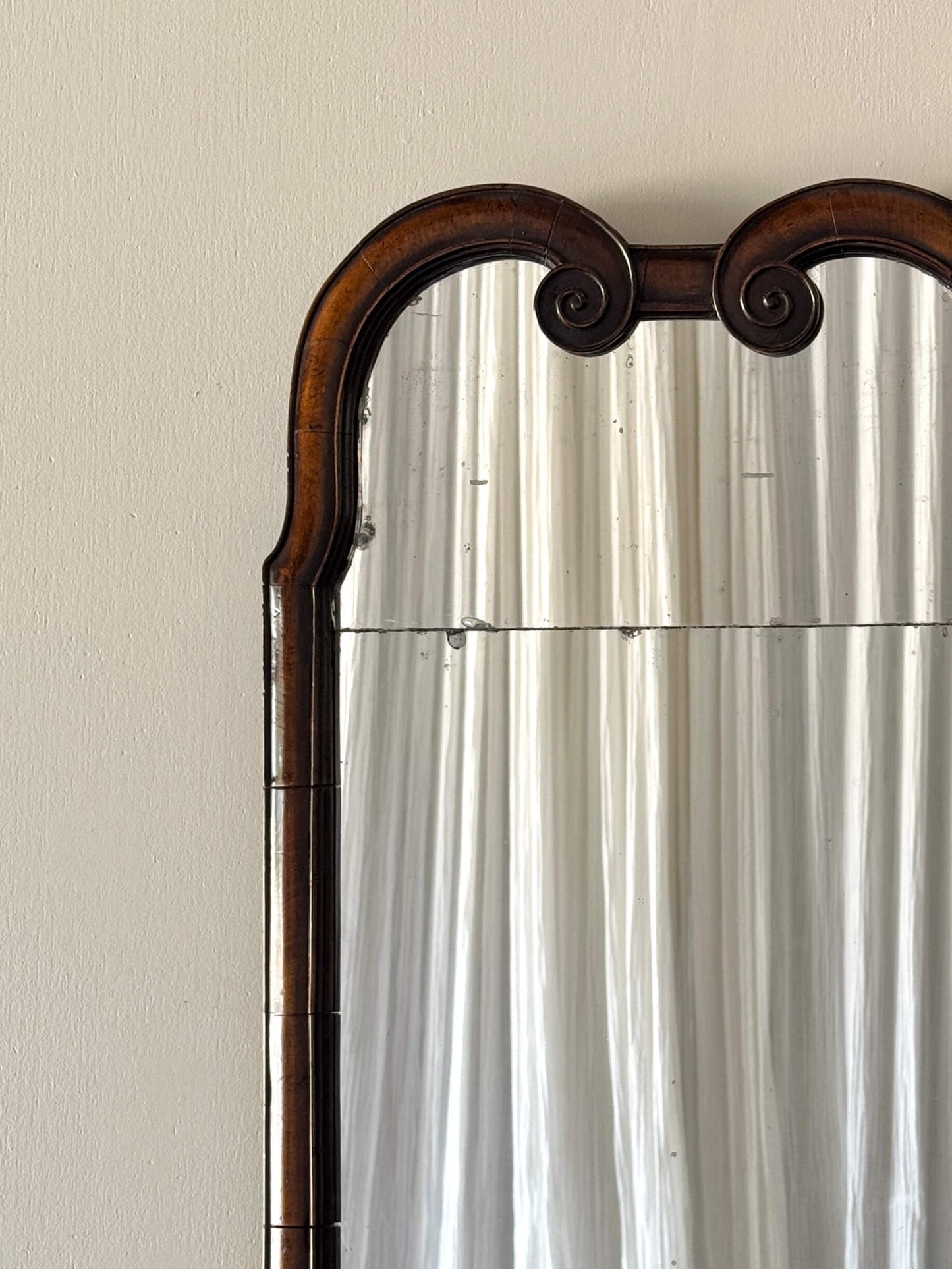 Georgian walnut cushion mirror