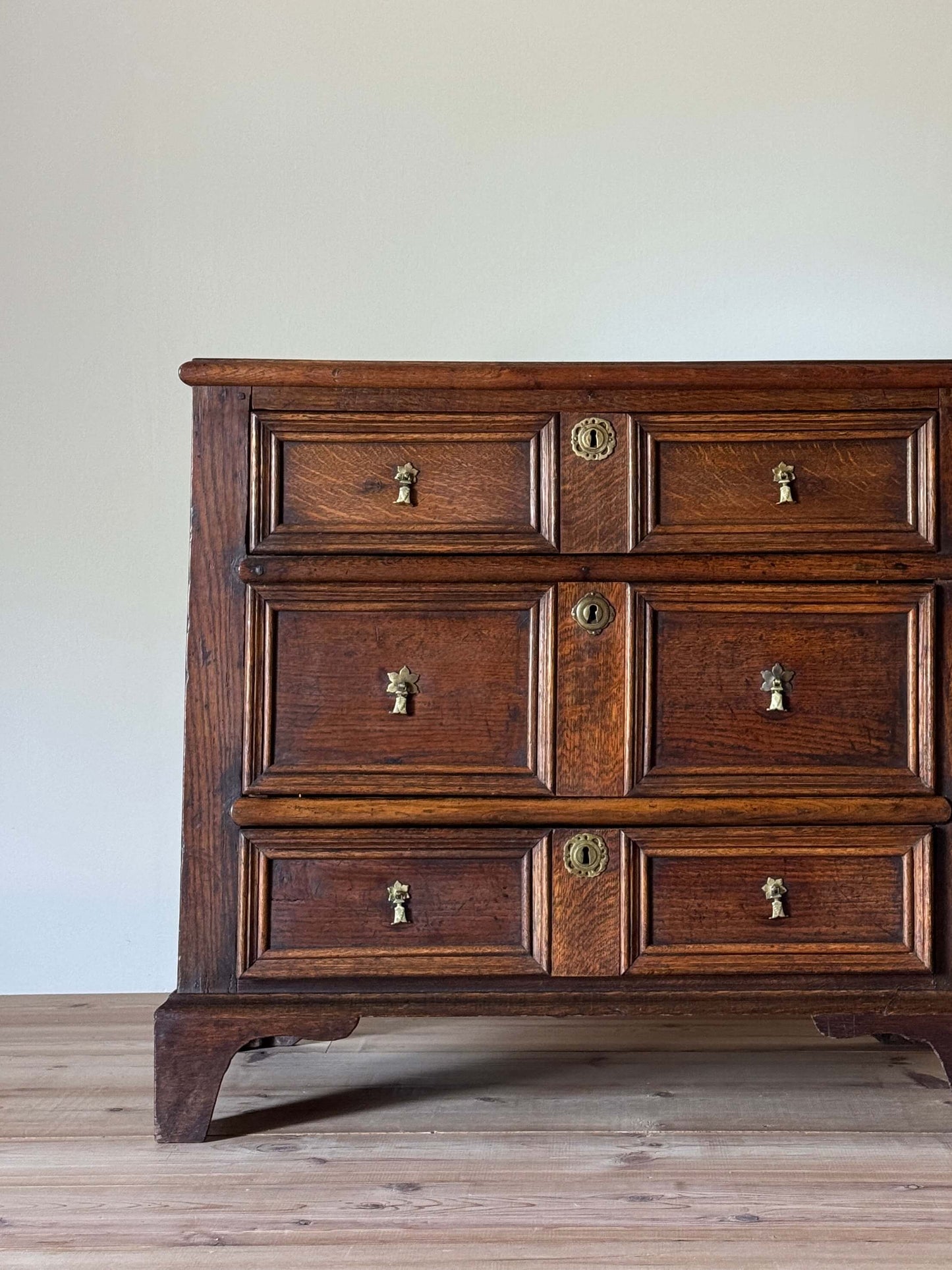 James II oak chest of drawers