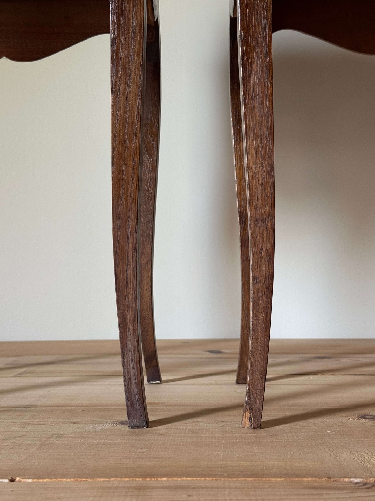 Pair of French vintage bedside tables with three drawers