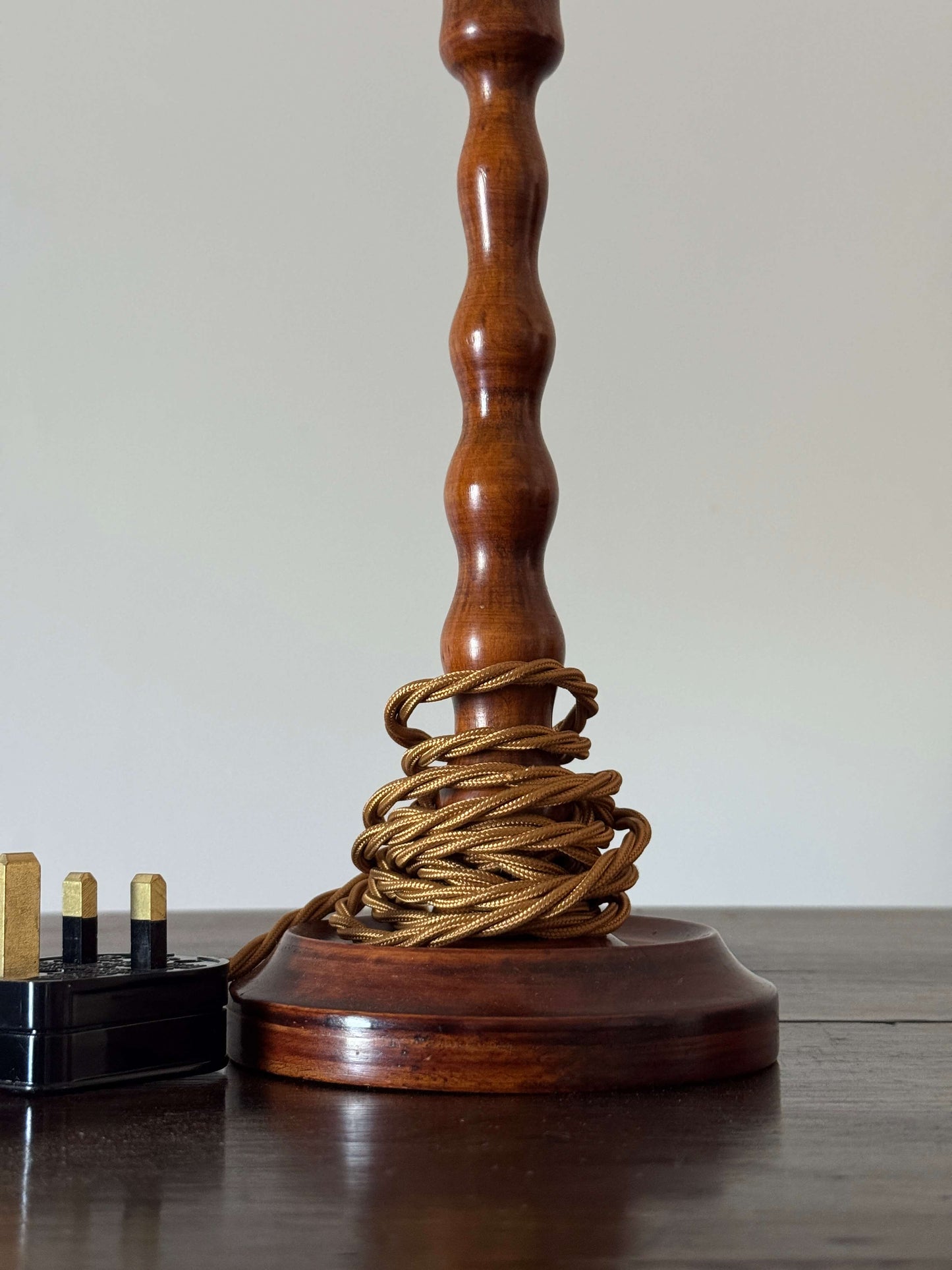 Vintage bobbin table lamp