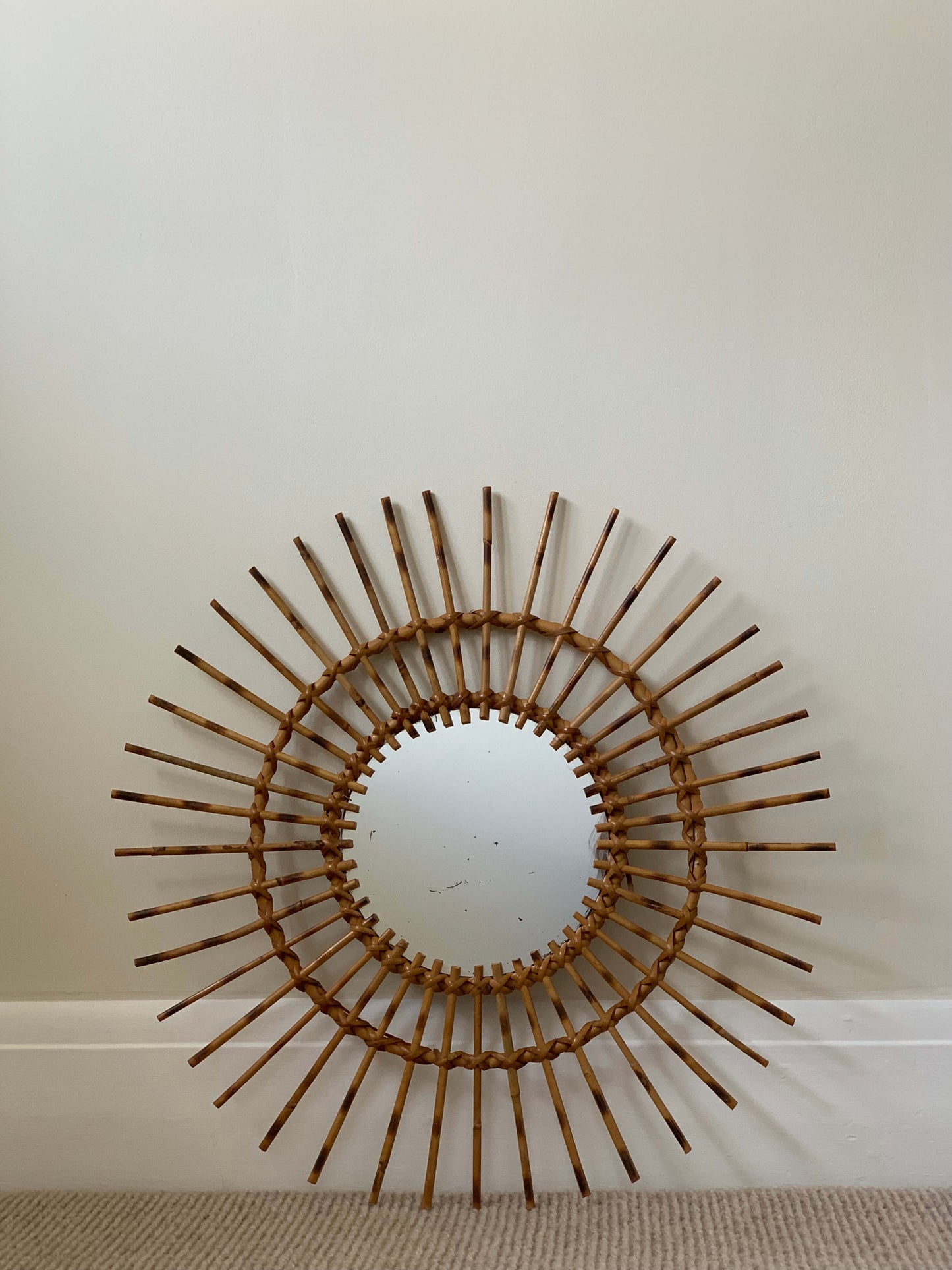 French mid-century starburst mirror