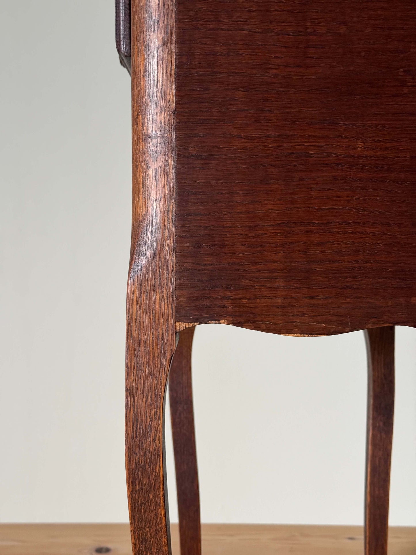 Pair of French bedside tables with single drawer