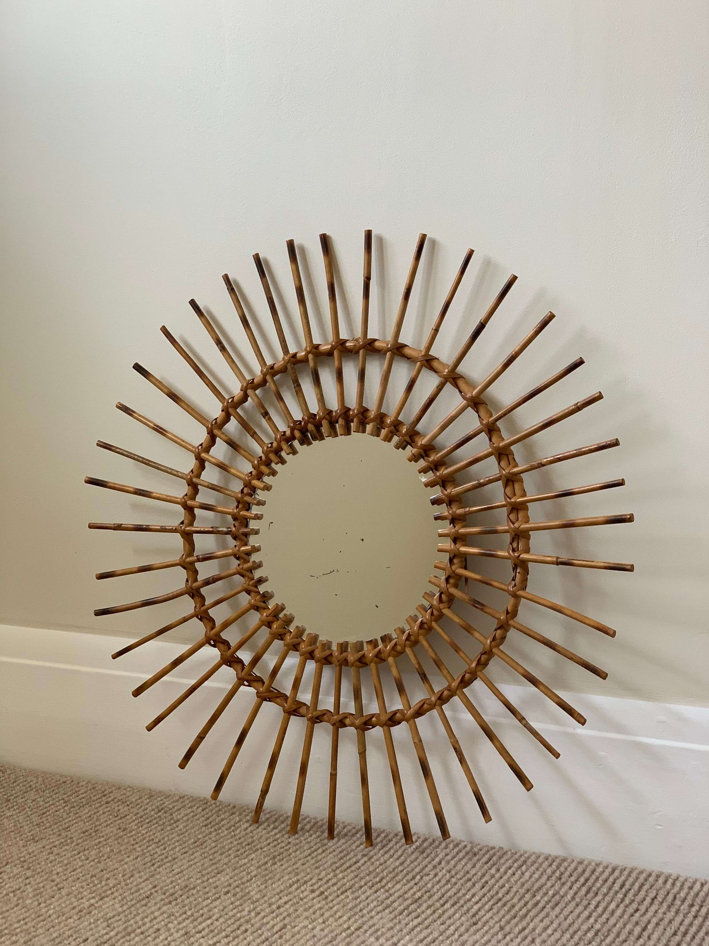 French mid-century starburst mirror