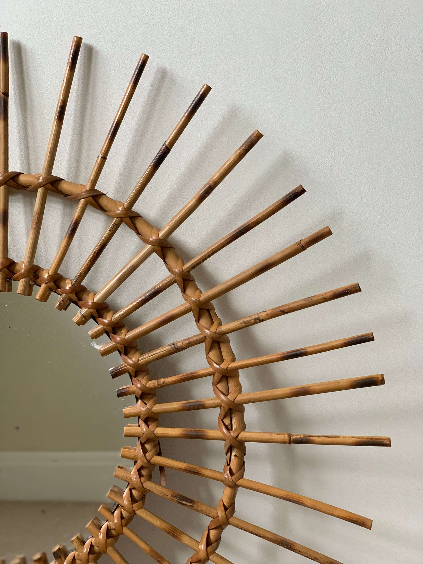 French mid-century starburst mirror