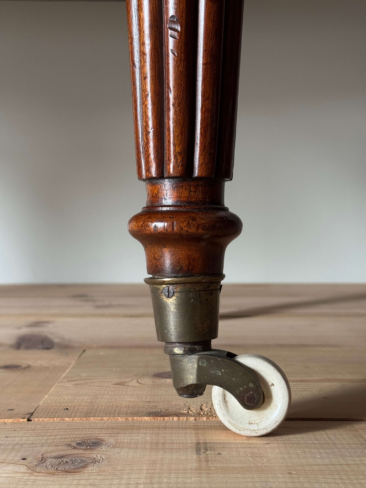 Victorian mahogany desk on castors by T.H.Filmer