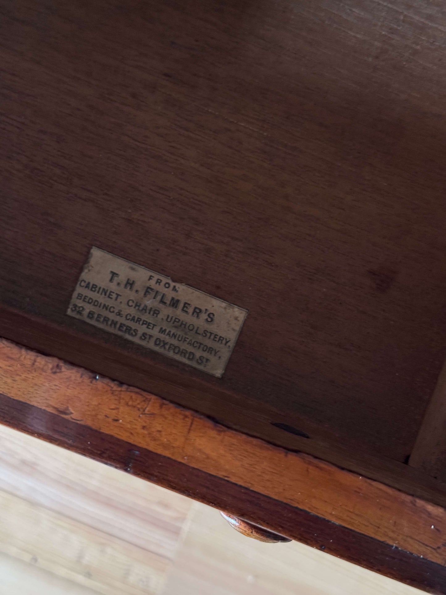 Victorian mahogany desk on castors by T.H.Filmer
