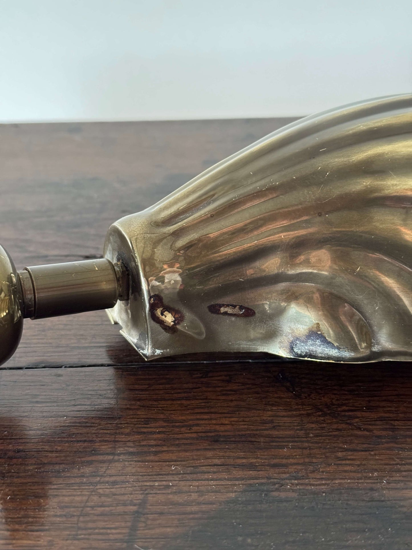 Vintage brass clam wall lights