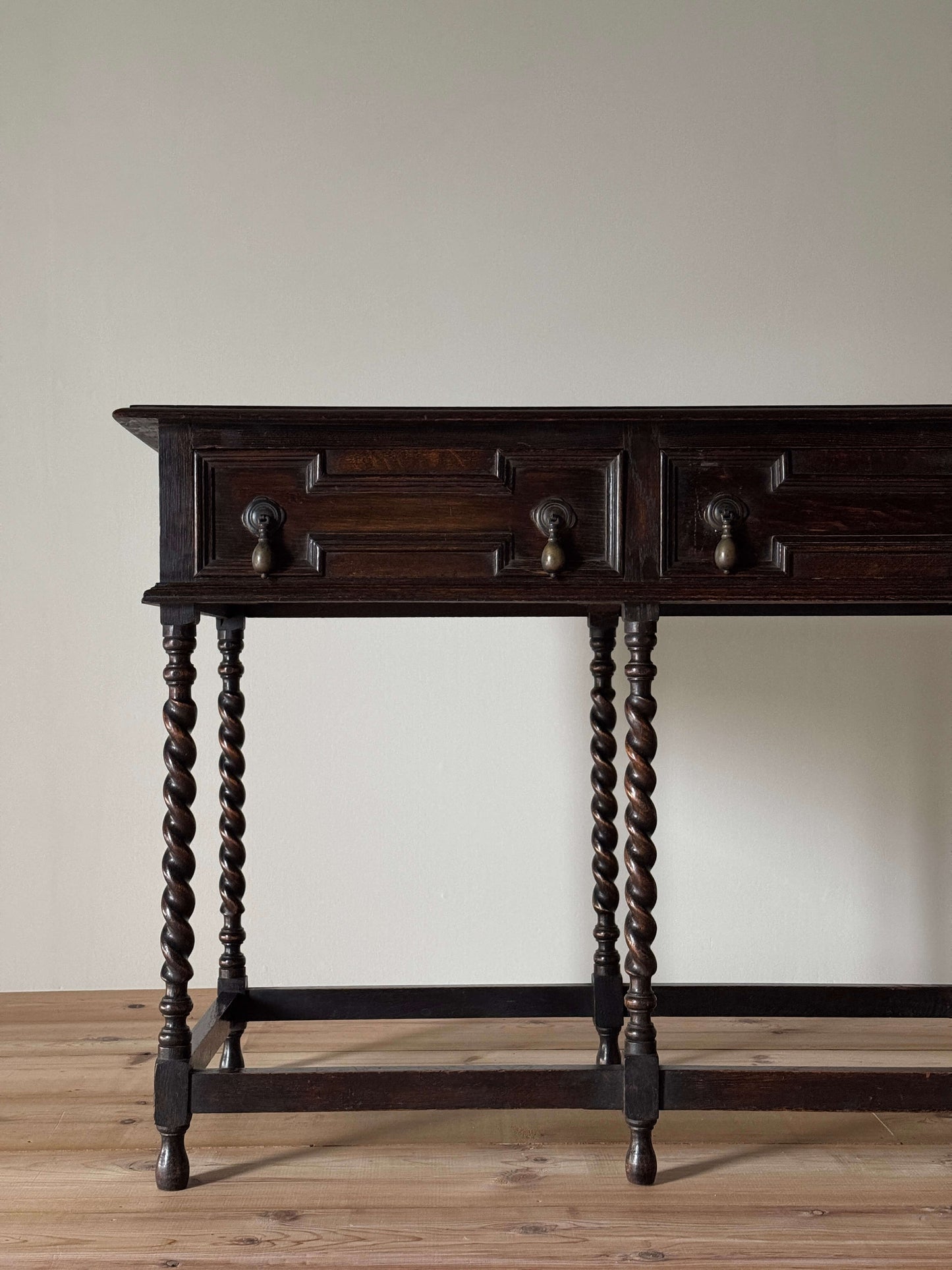Antique Jacobean revival oak console table