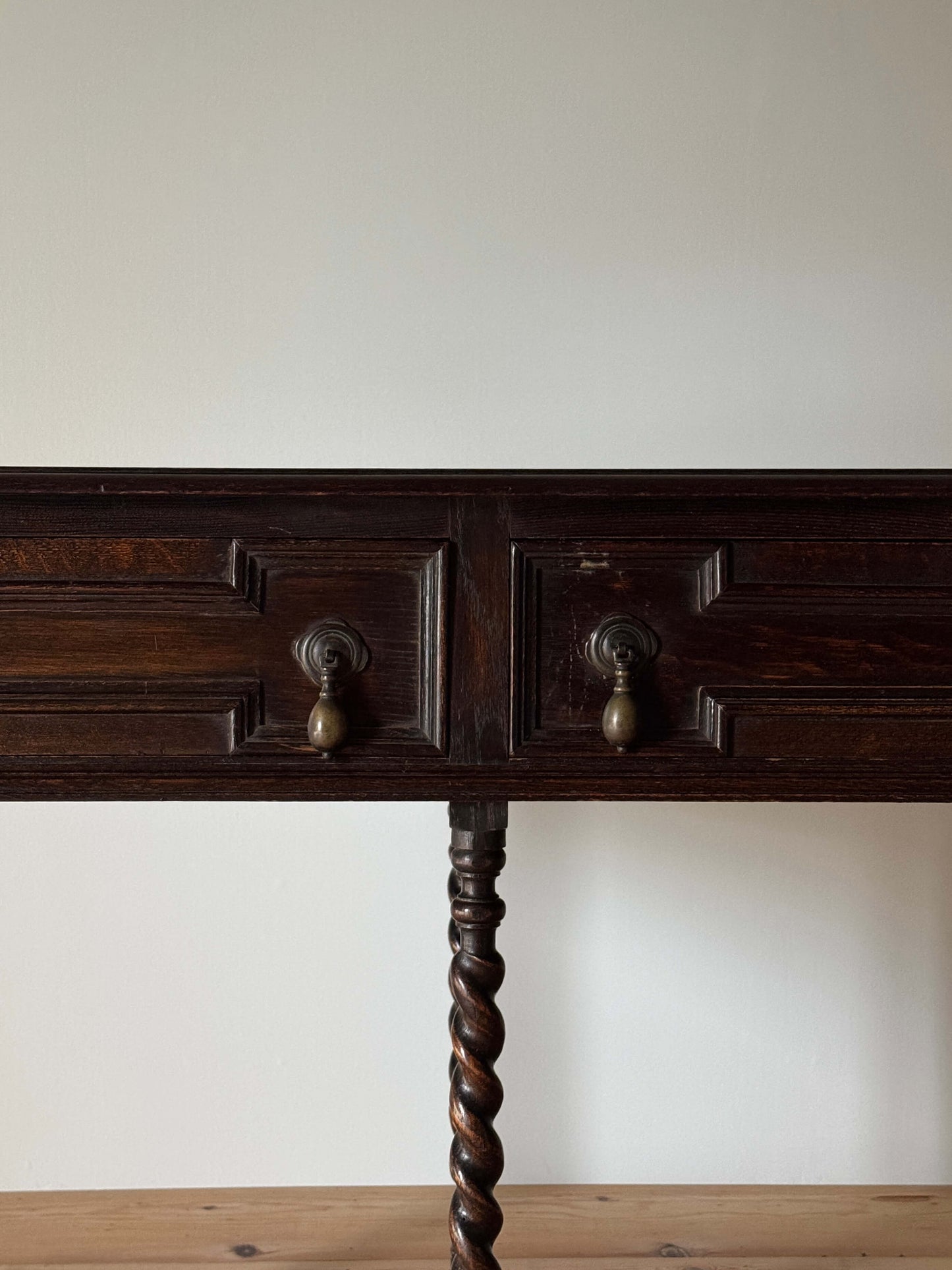 Antique Jacobean revival oak console table