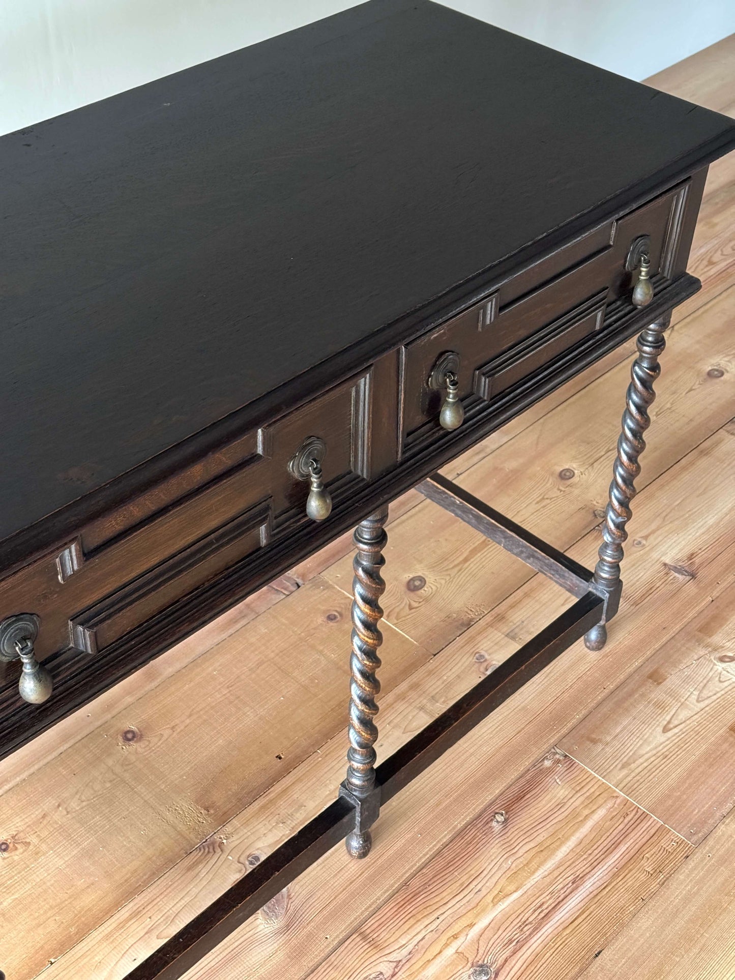 Antique Jacobean revival oak console table