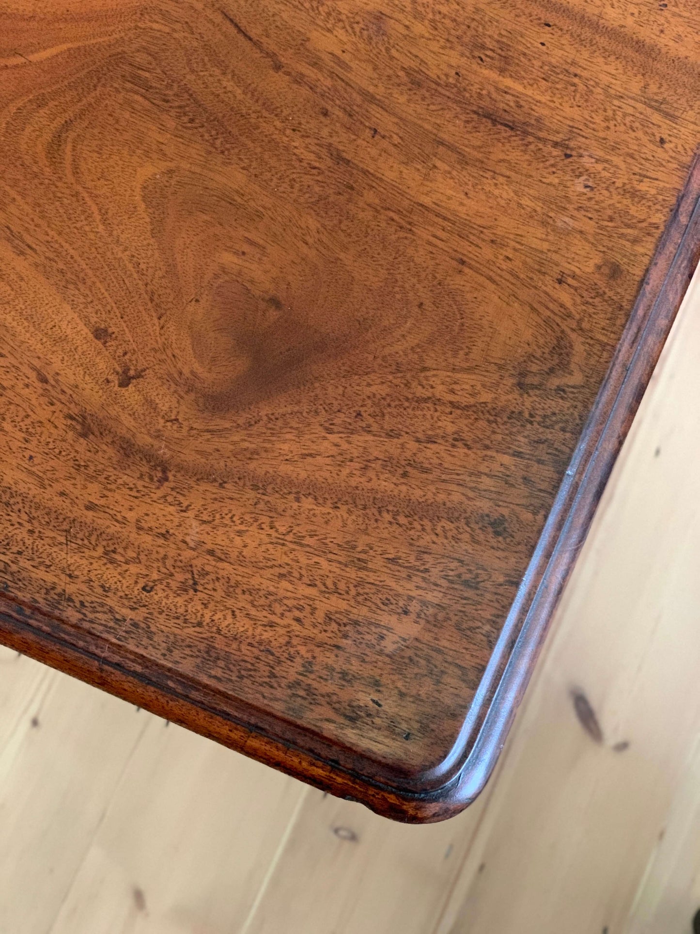 Antique bobbin console table on casters