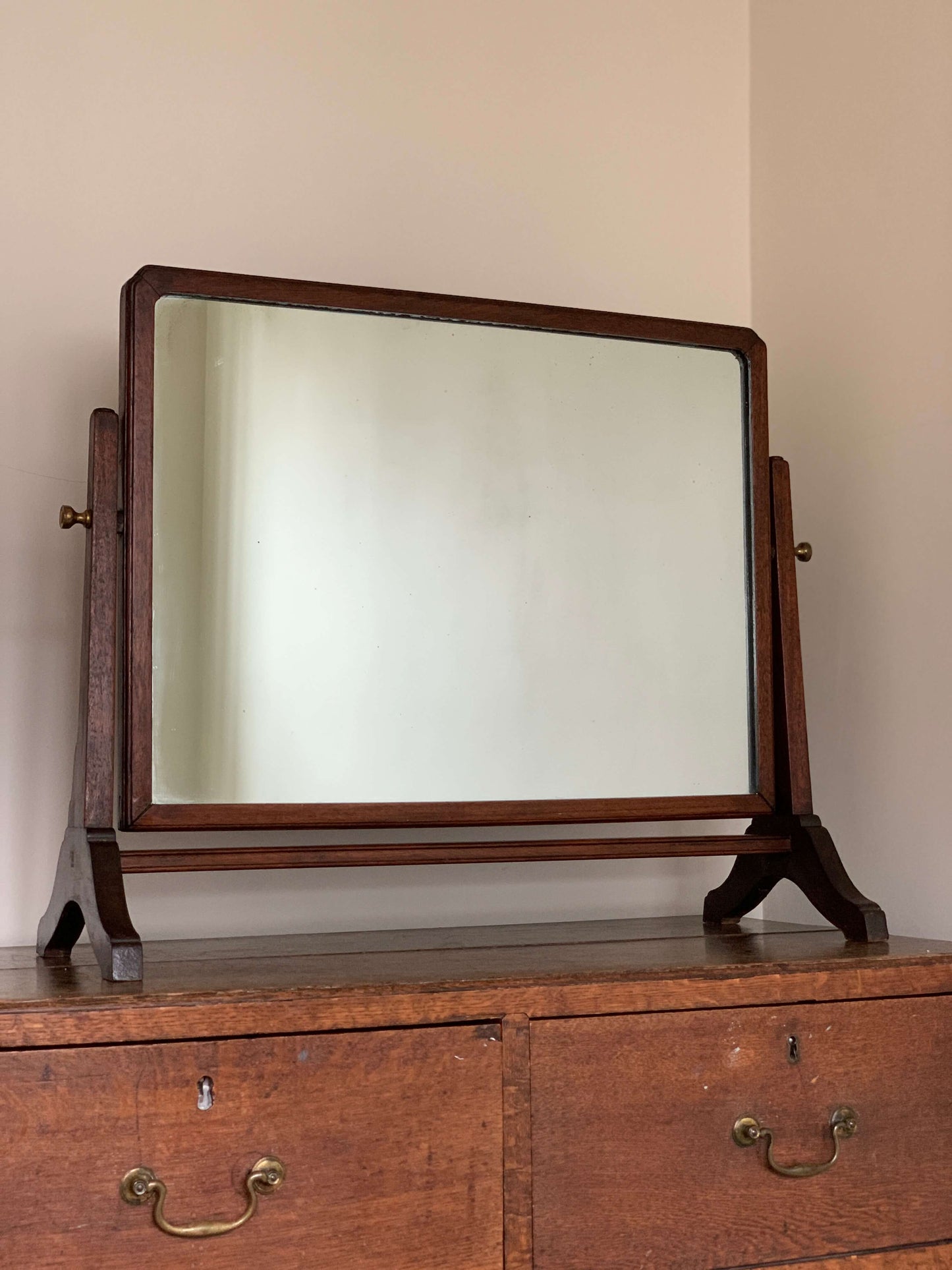 Antique rectangular dressing table mirror