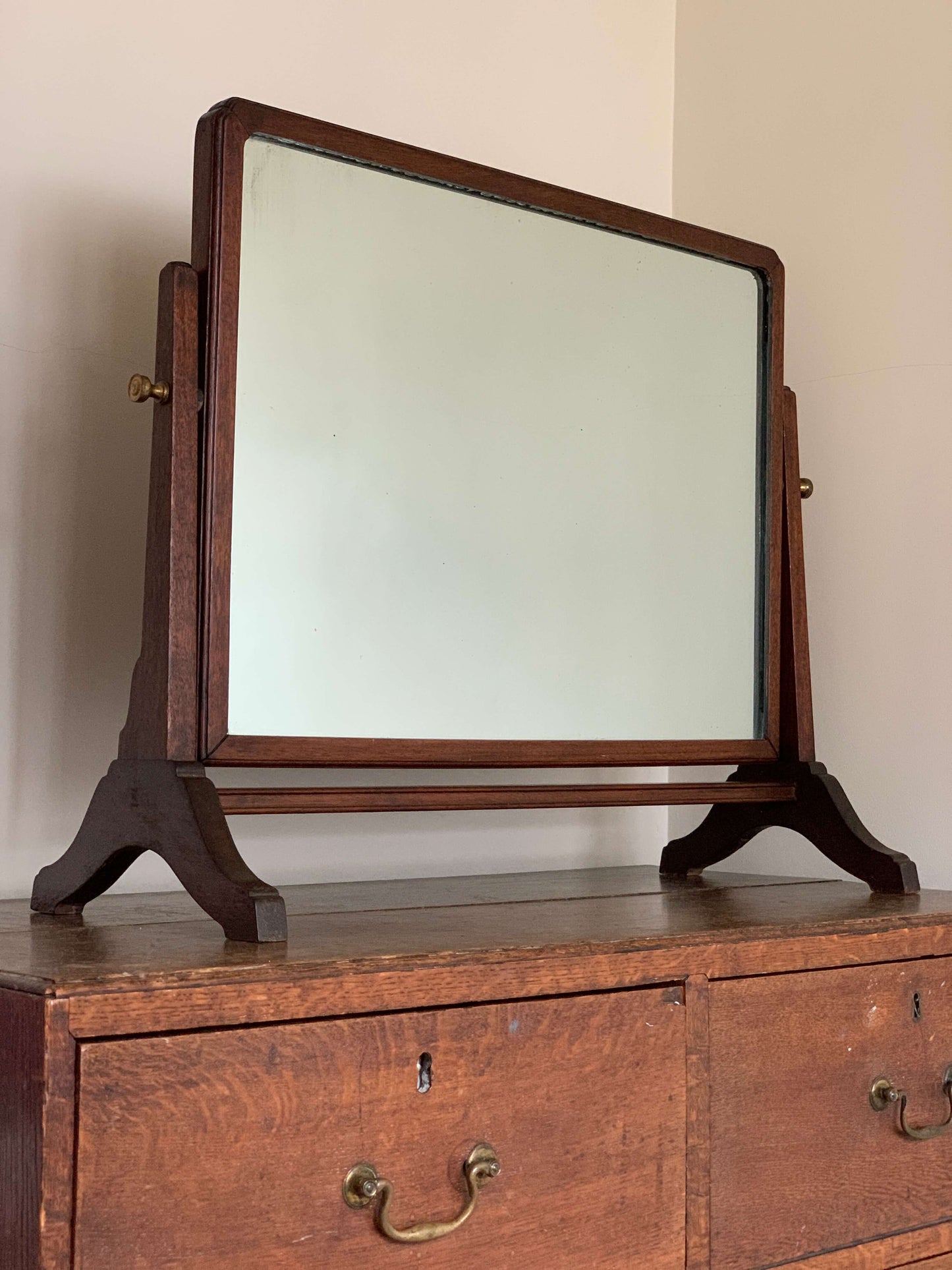 Antique rectangular dressing table mirror