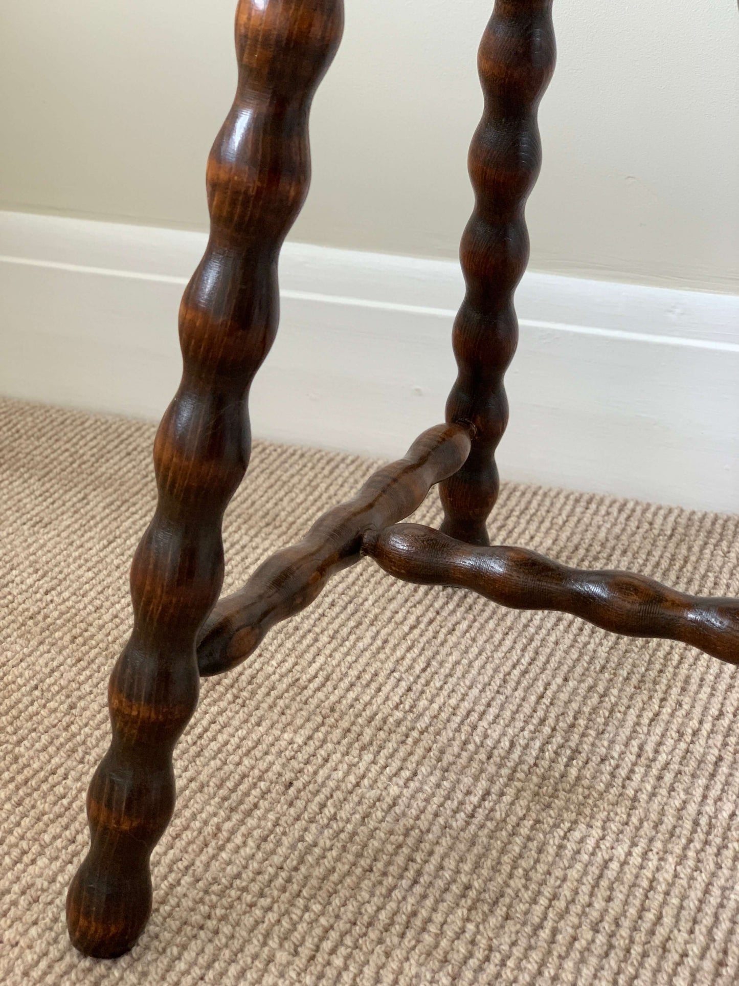 French antique bobbin stool