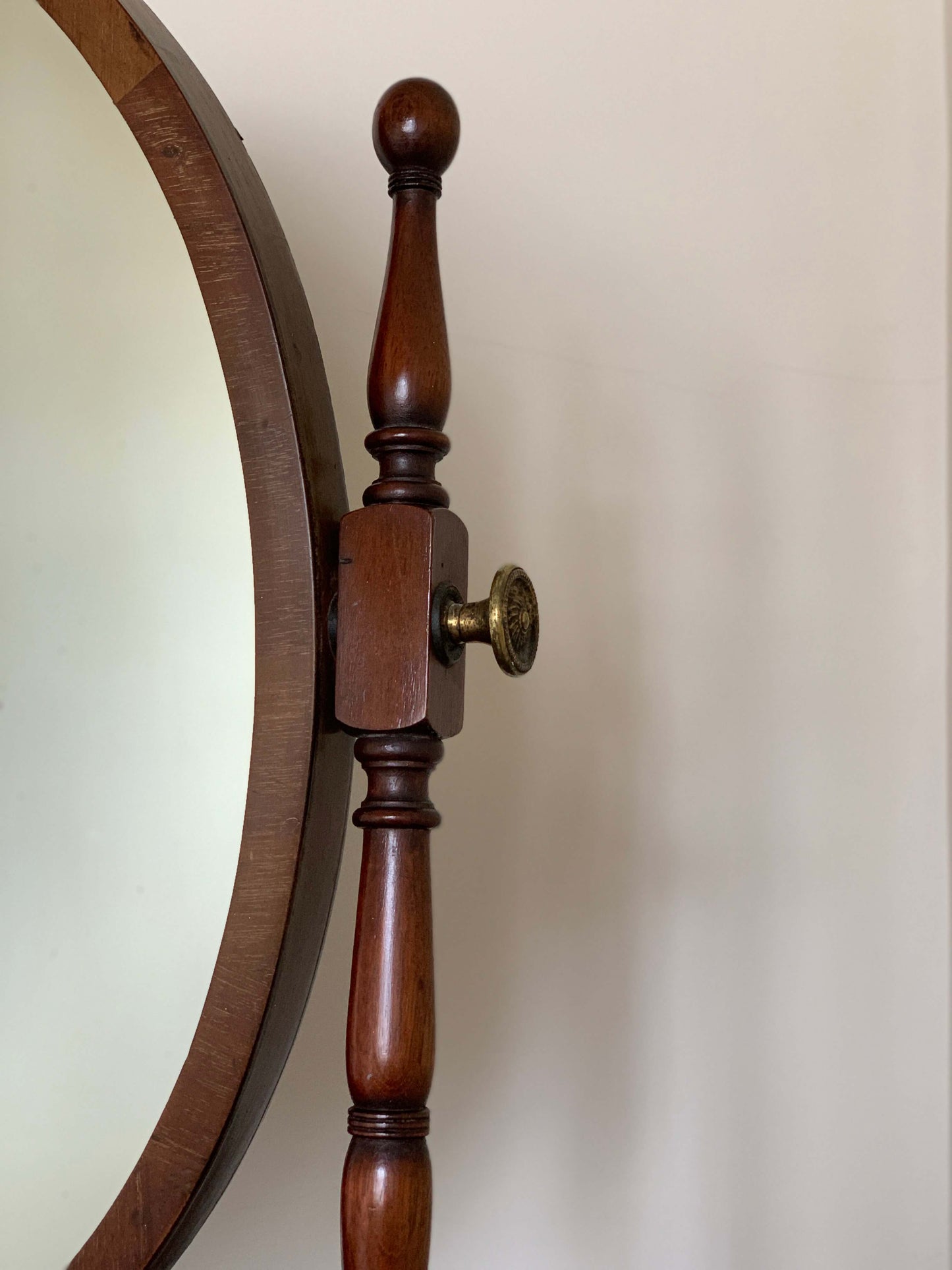 Antique oval dressing table mirror