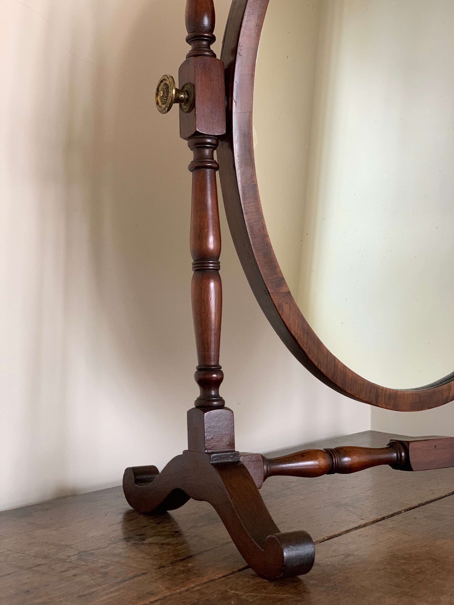 Antique oval dressing table mirror