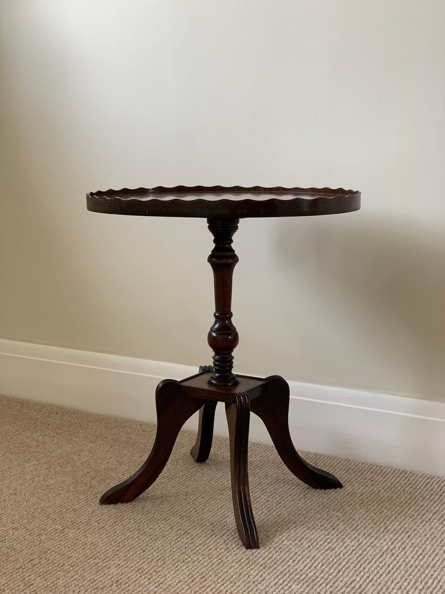 Vintage scallop-edged side table