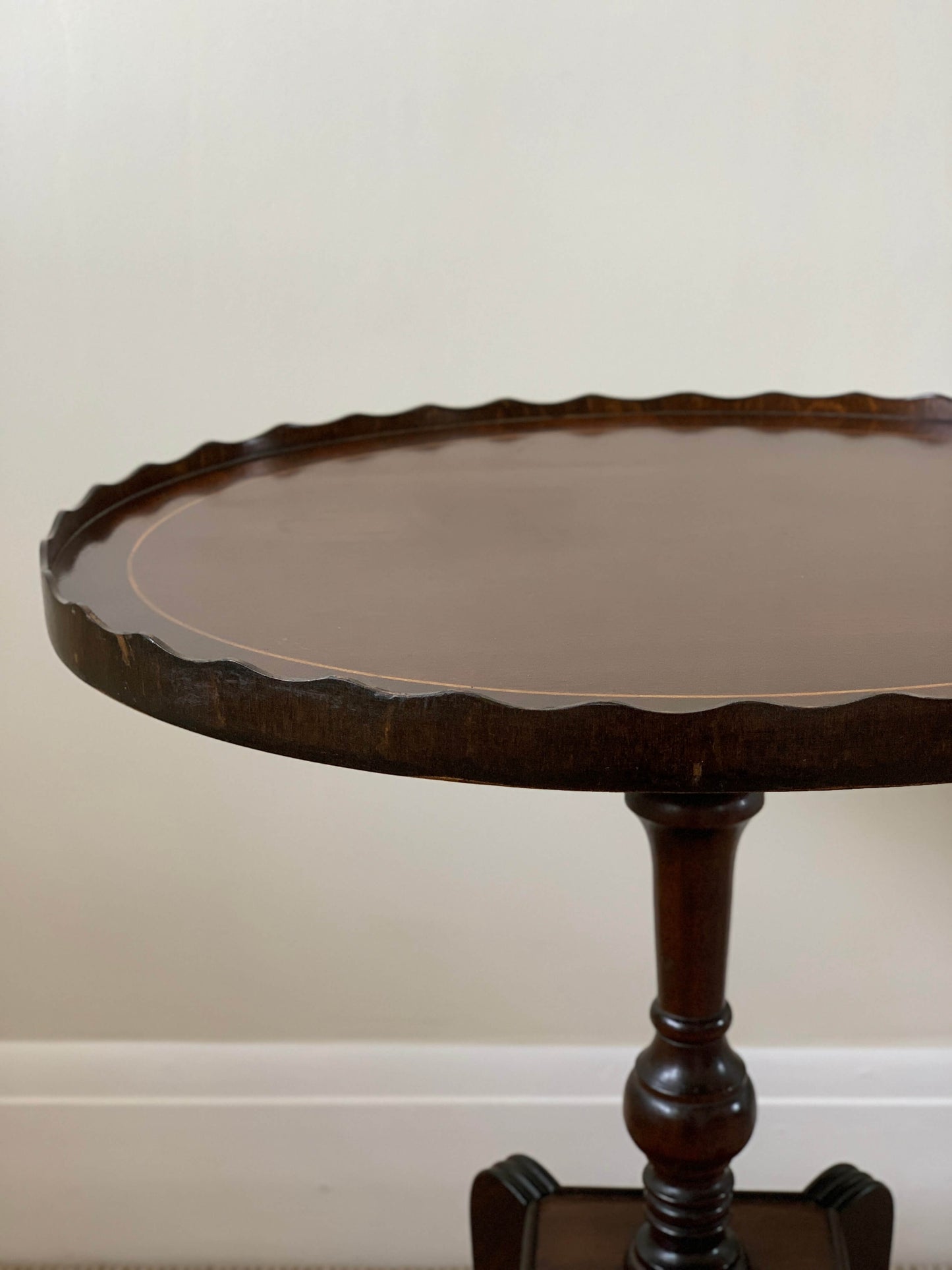 Vintage scallop-edged side table