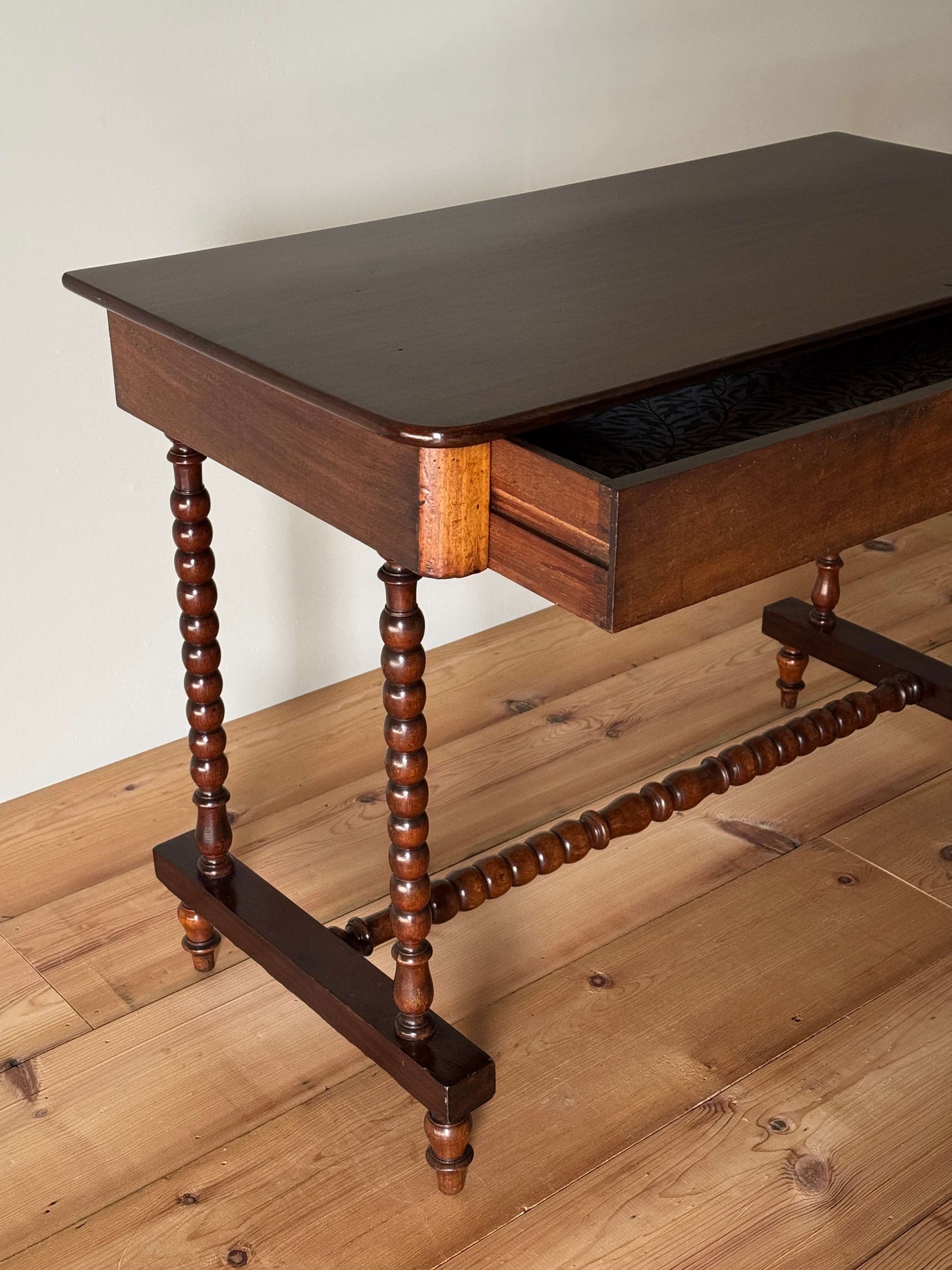 Victorian bobbin console table with drawer