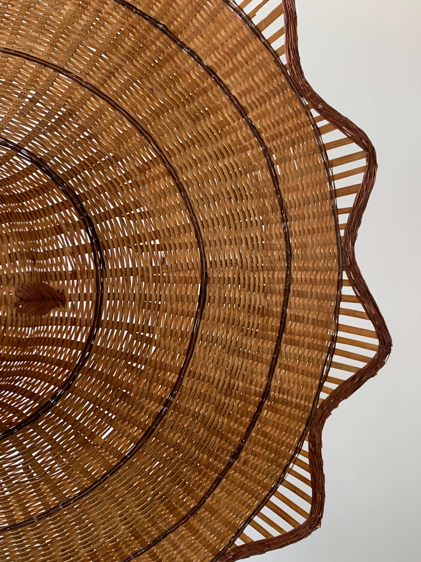 French vintage wicker pendant shade