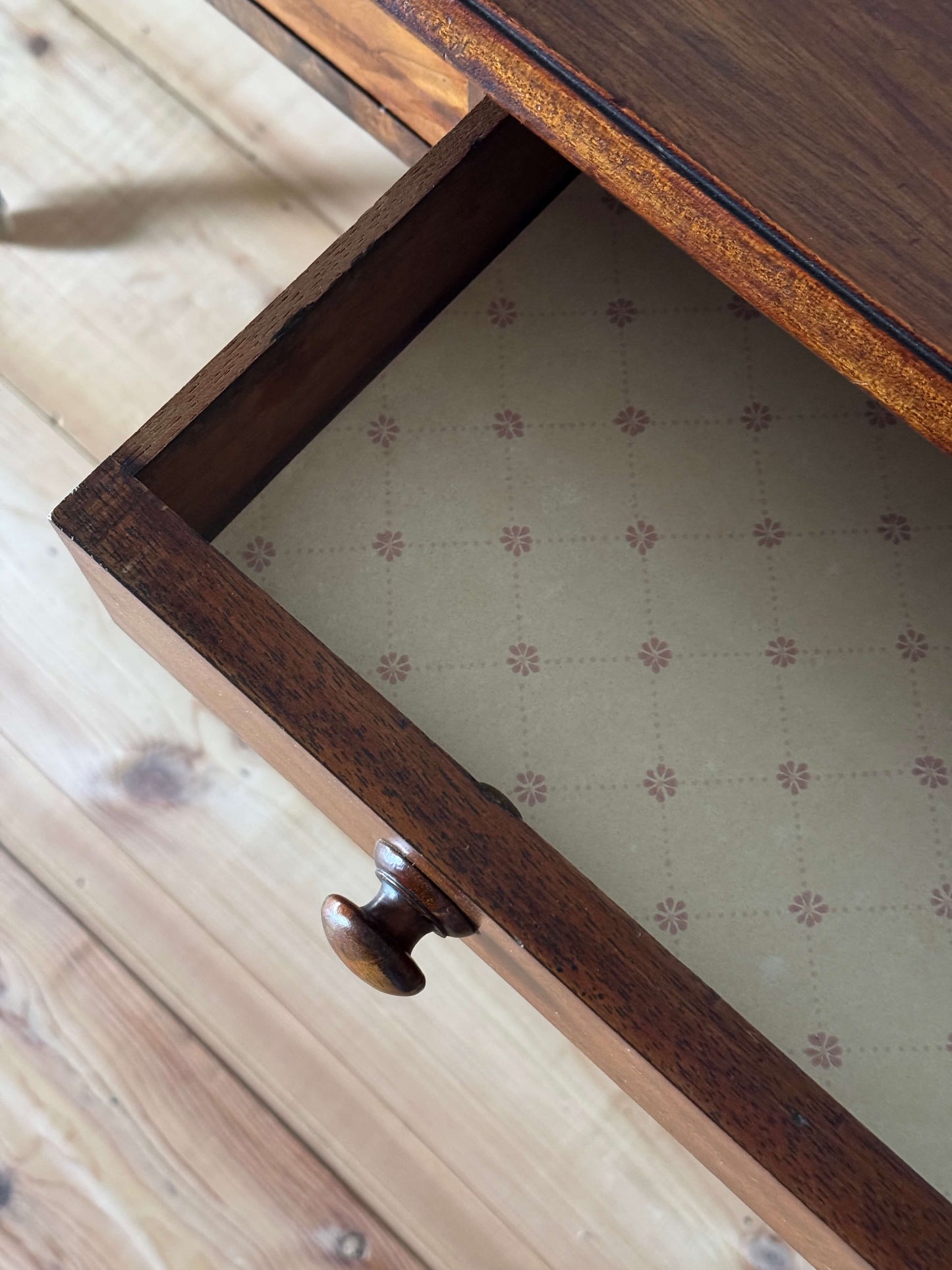 Victorian mahogany desk on casters