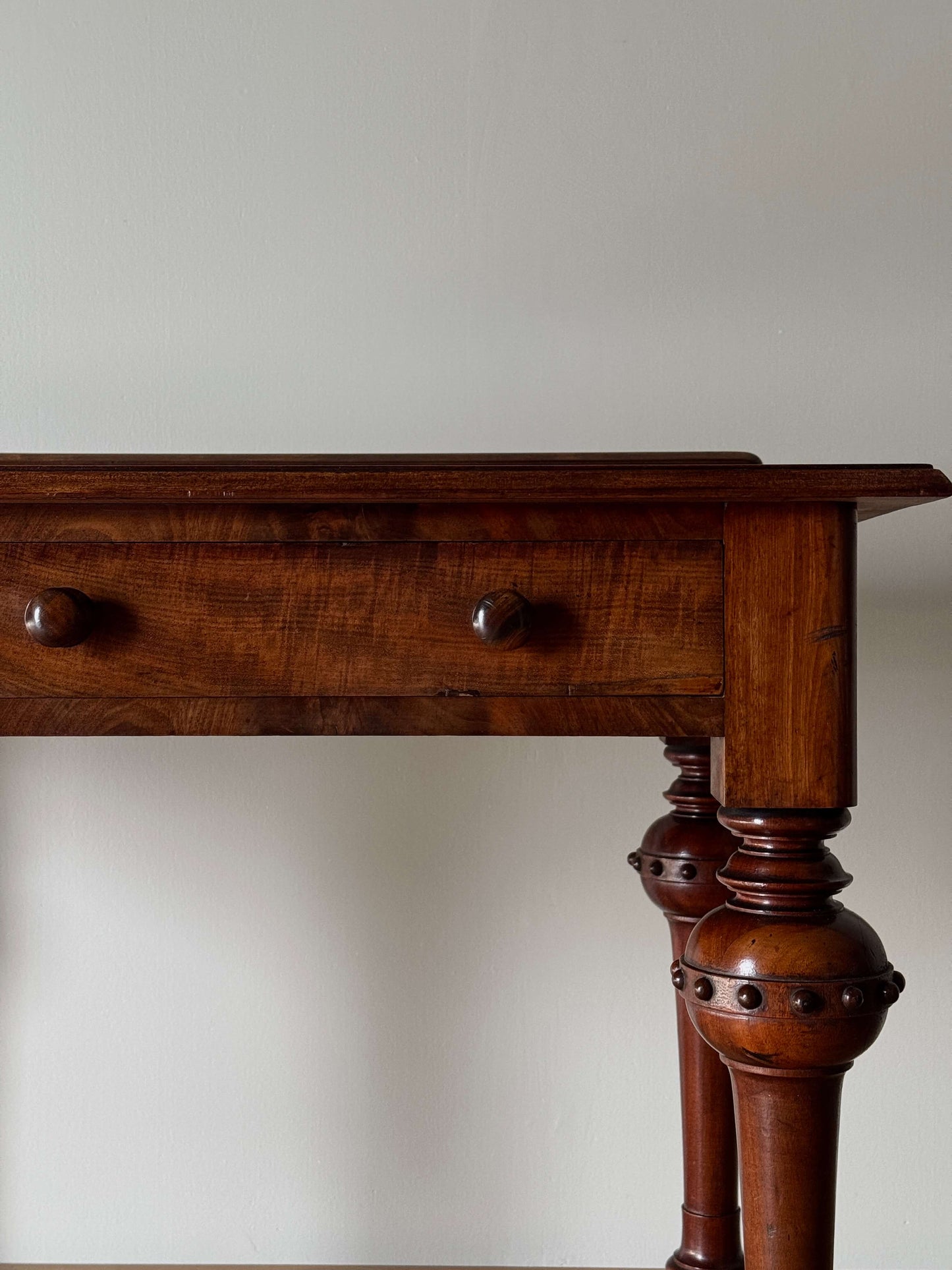 Victorian mahogany desk on casters