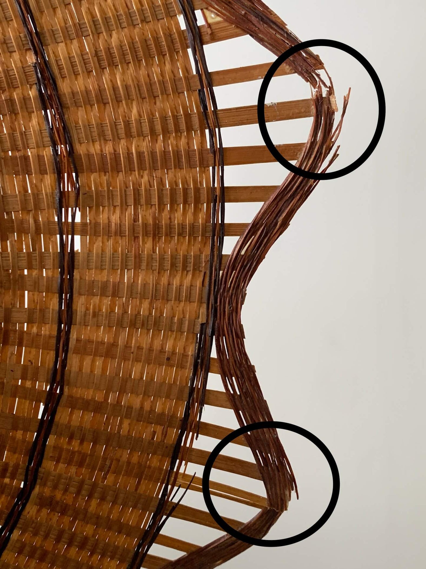 French vintage wicker pendant shade