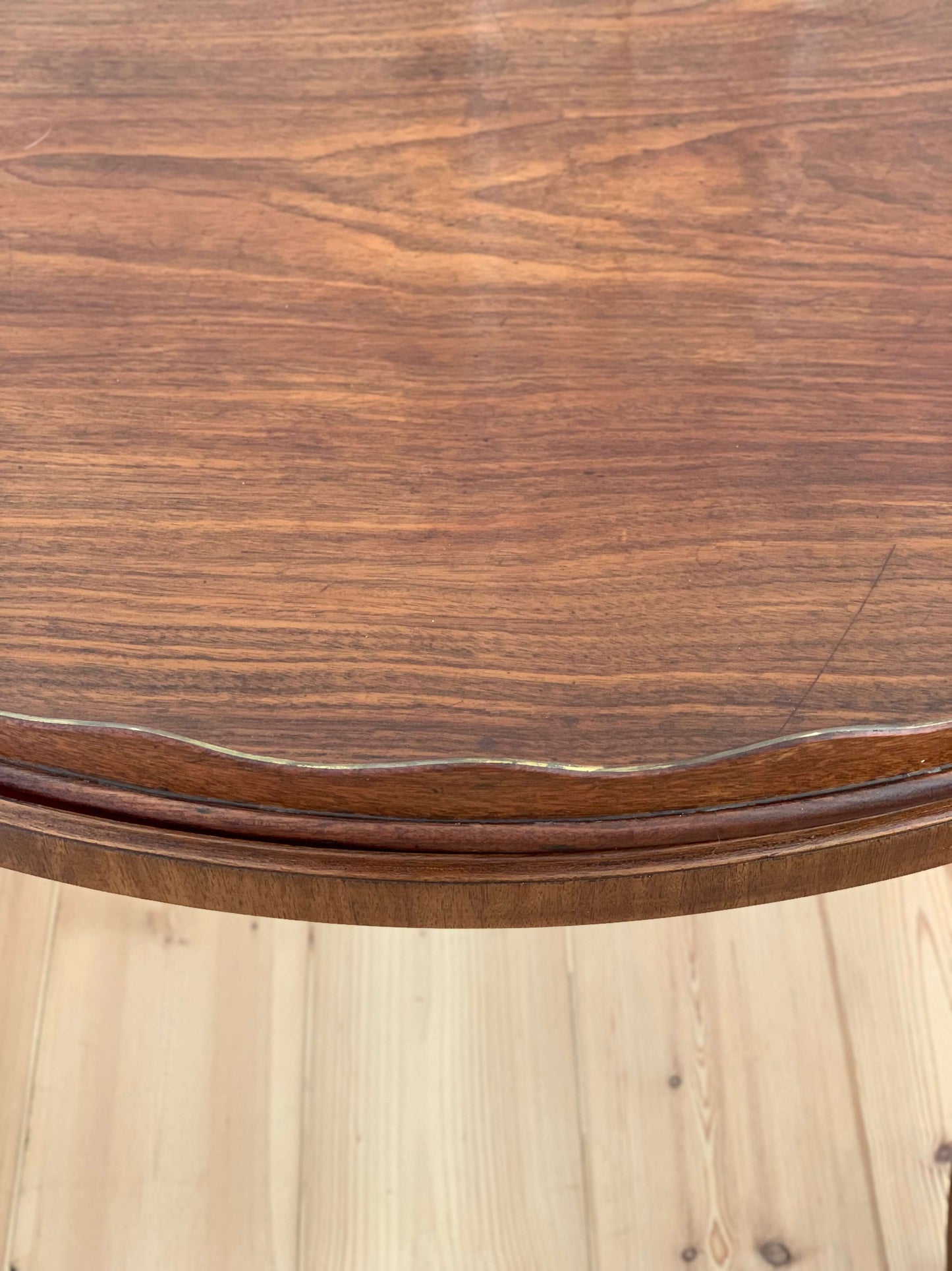 Antique scalloped table with removable tray