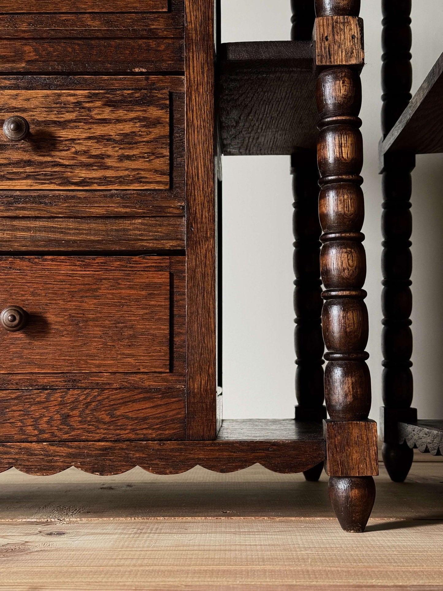 Pair of French vintage bobbin bedside tables