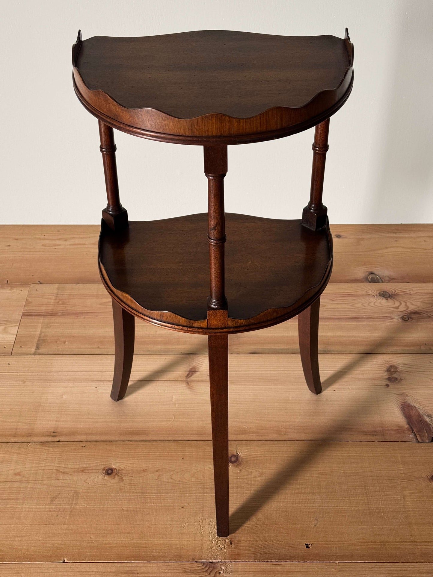 Vintage scalloped two-tiered table